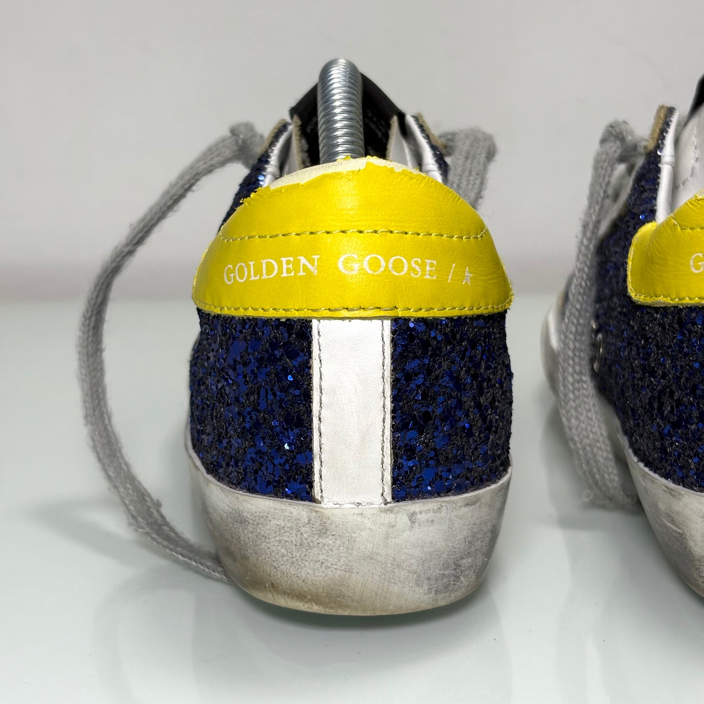 Golden goose Superstar Glitter Blu e tallone Giallo 36