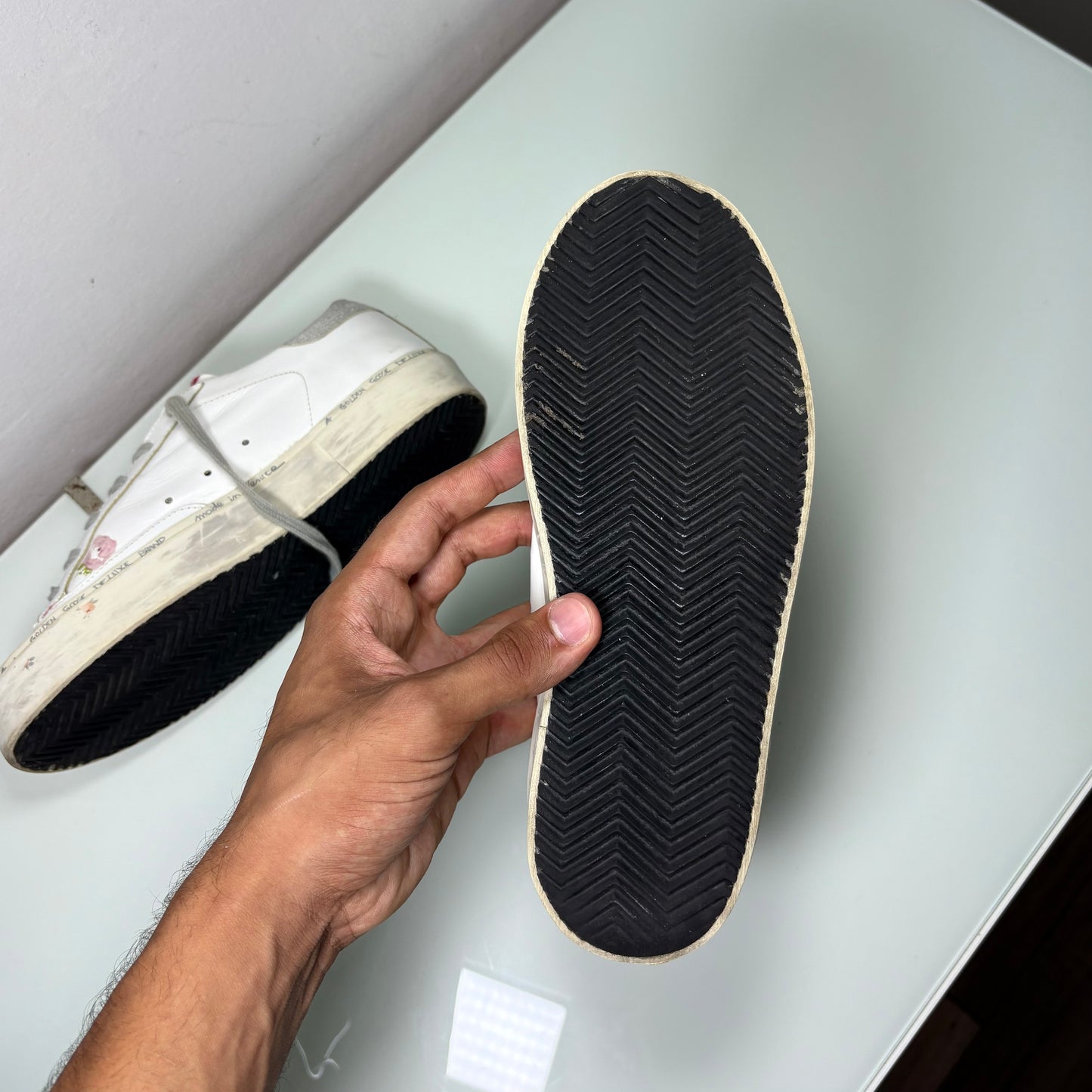 Golden goose Hi star bianche floreali 38