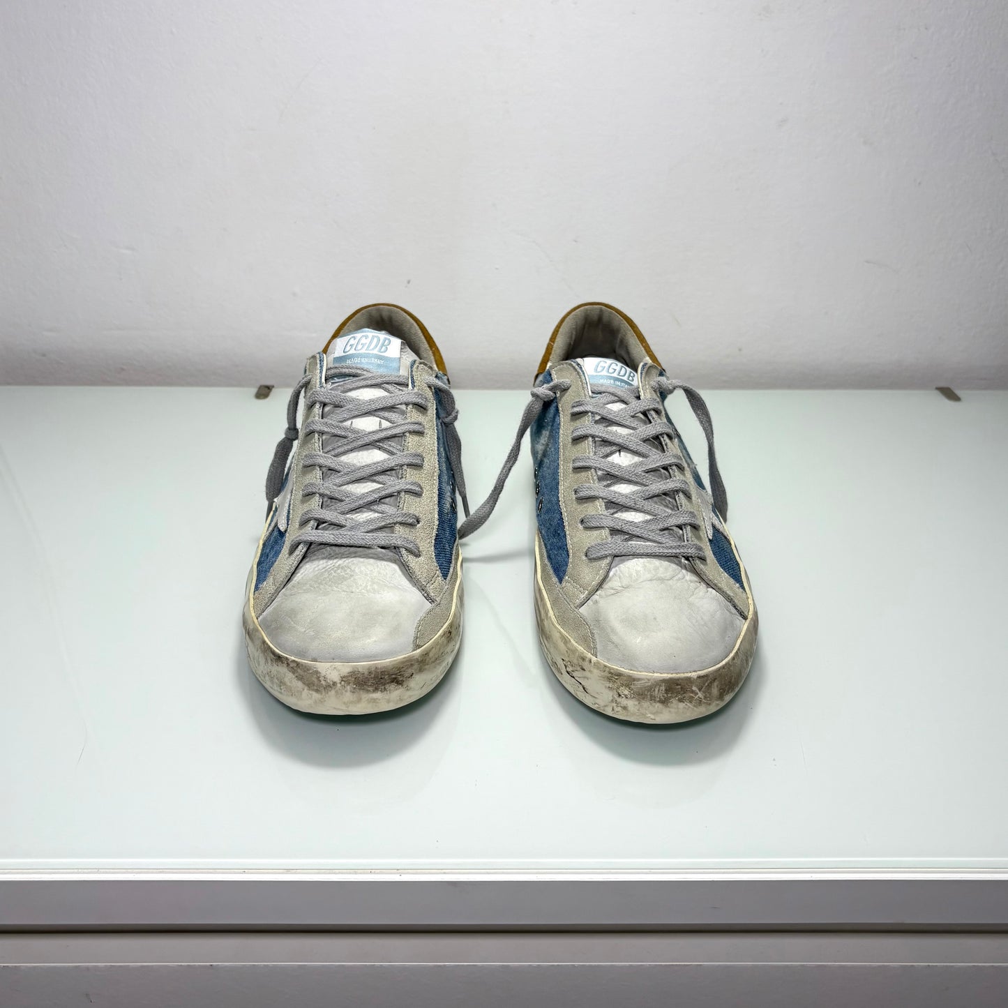 Golden goose Superstar in denim azzurro e pelle 45