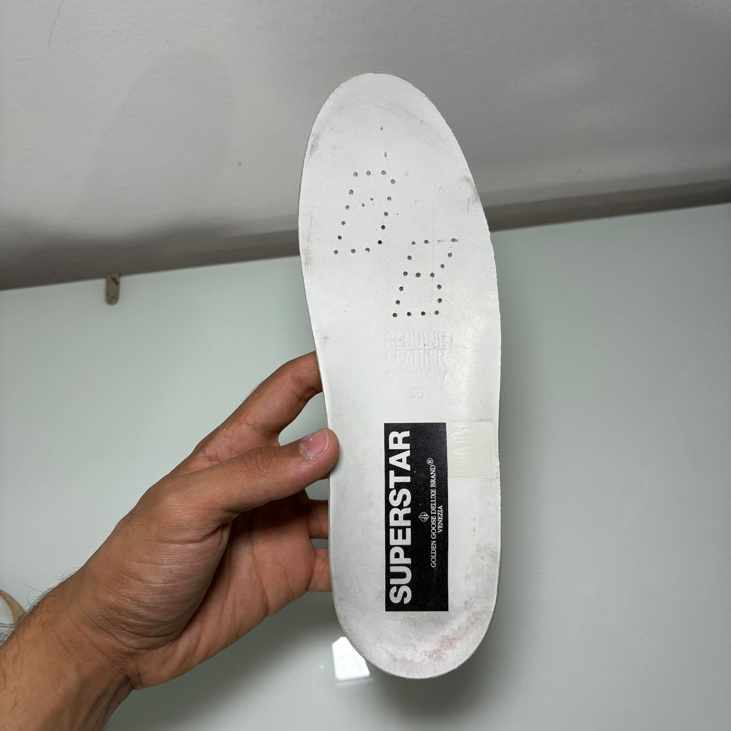 Golden goose bianche con disegni floreali e inserti oro 38