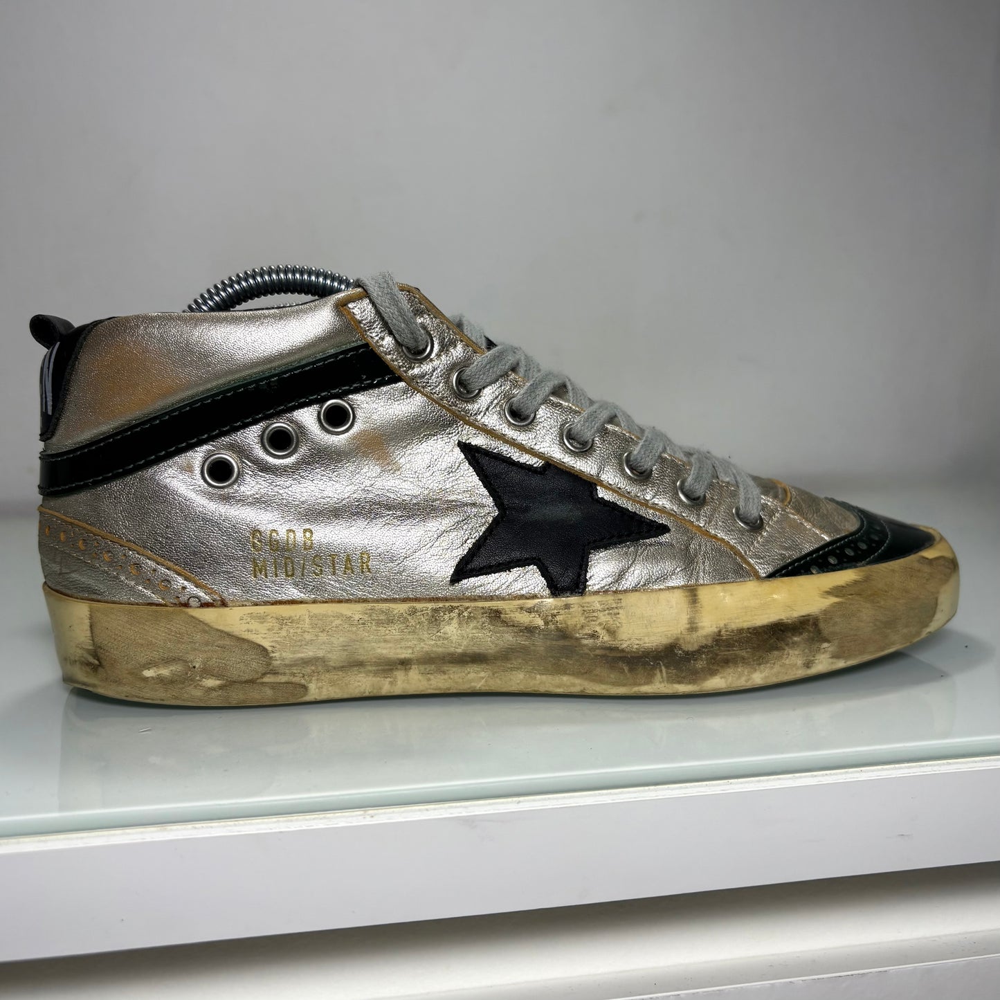 Golden goose midstar argento e nero 38