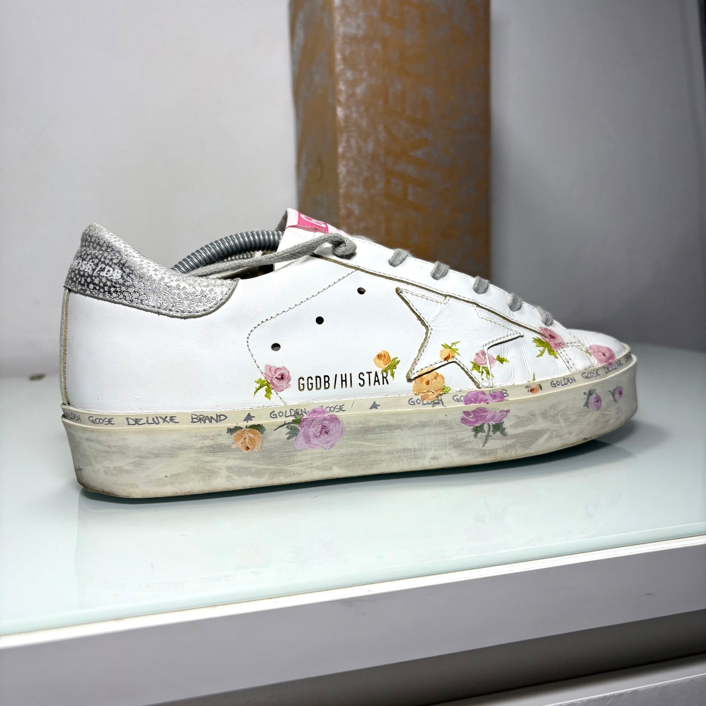 Golden goose Hi star bianche floreali 38