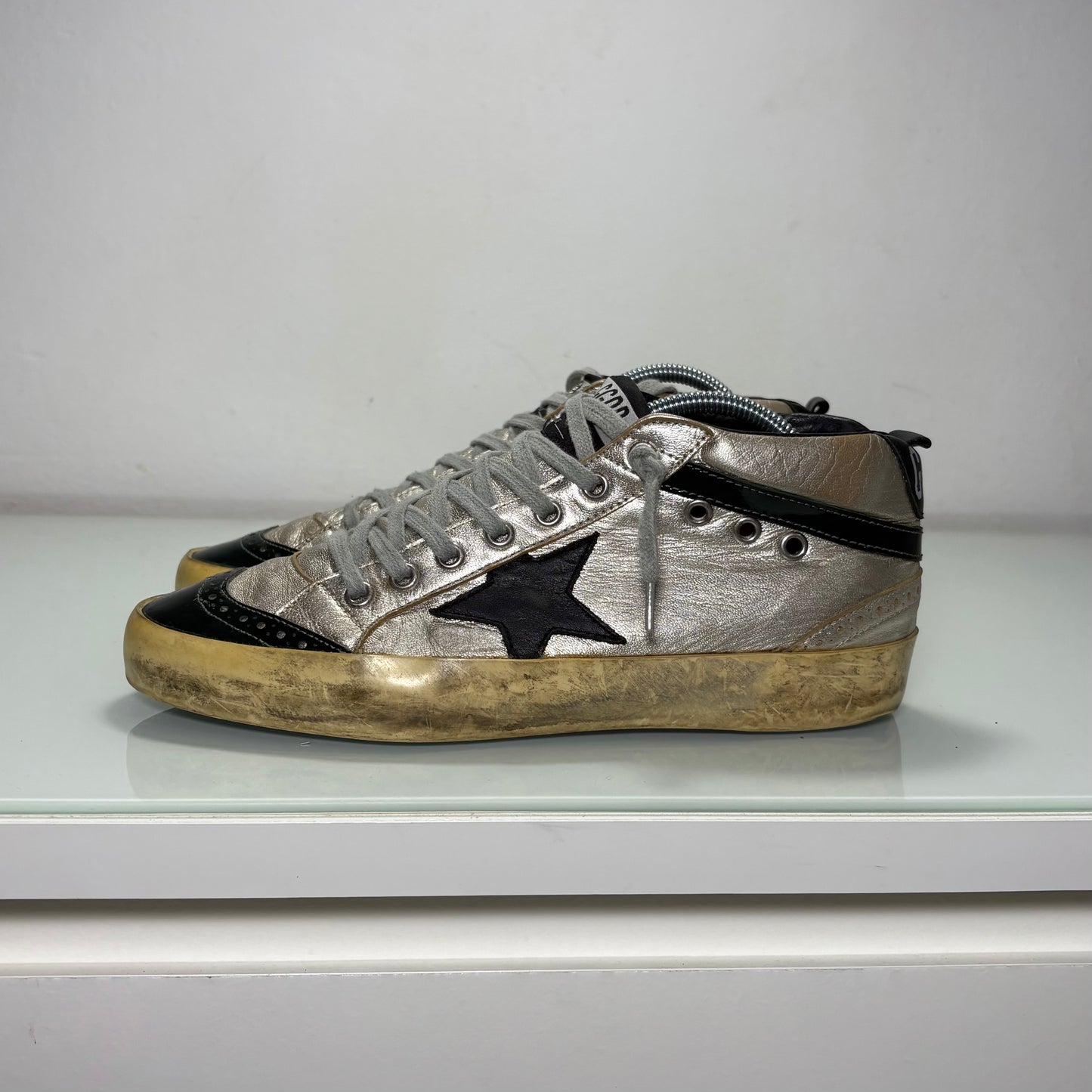 Golden goose midstar argento e nero 38