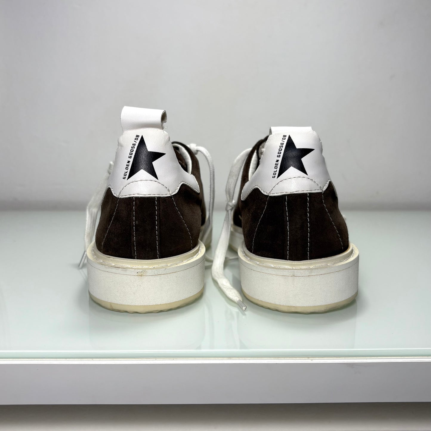 Golden goose Starter scamosciato marrone tallone bianco 39