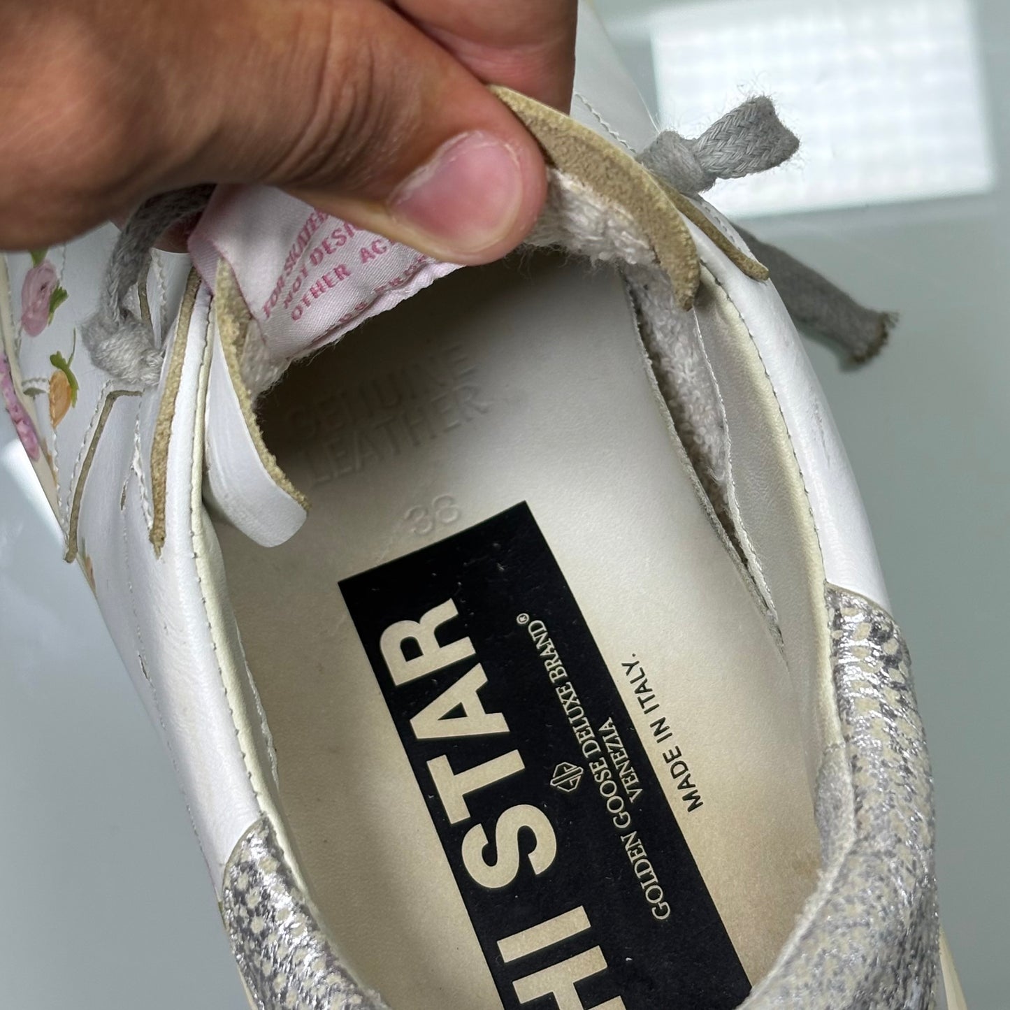 Golden goose Hi star bianche floreali 38