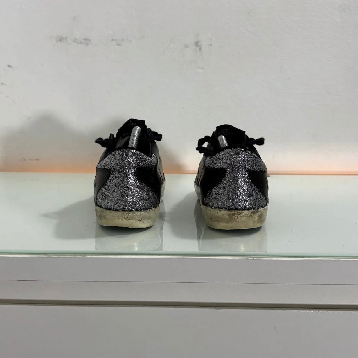 Golden goose Nero in pelle stella glitterata 37