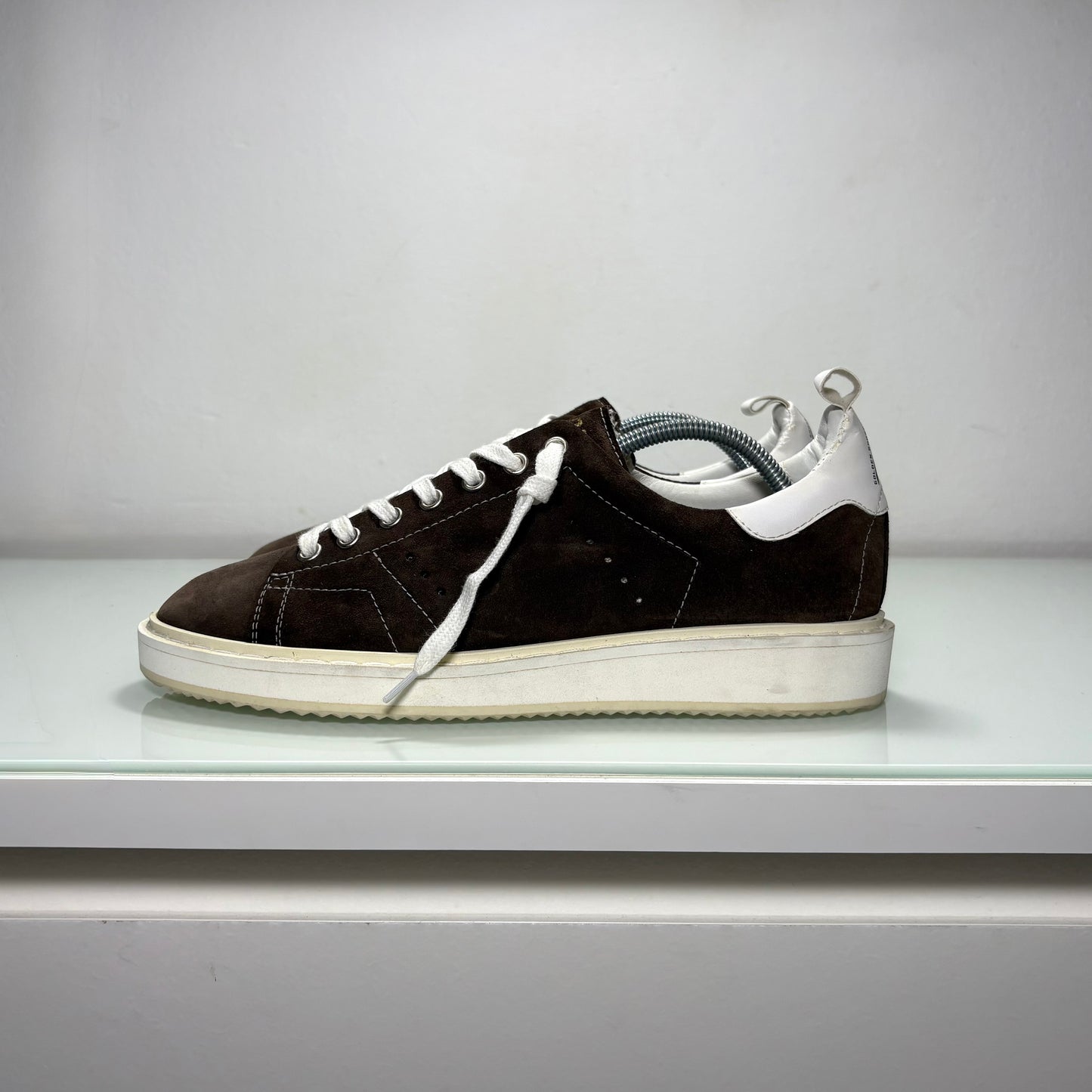 Golden goose Starter scamosciato marrone tallone bianco 39