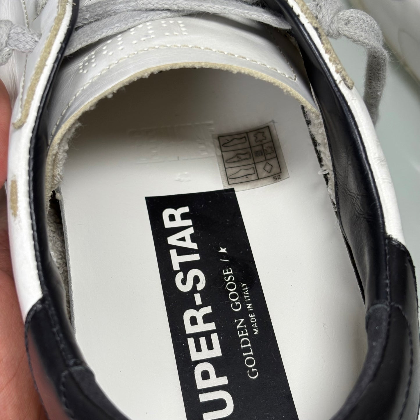 Golden goose Superstar classic bianche con tallone esterno nero 41