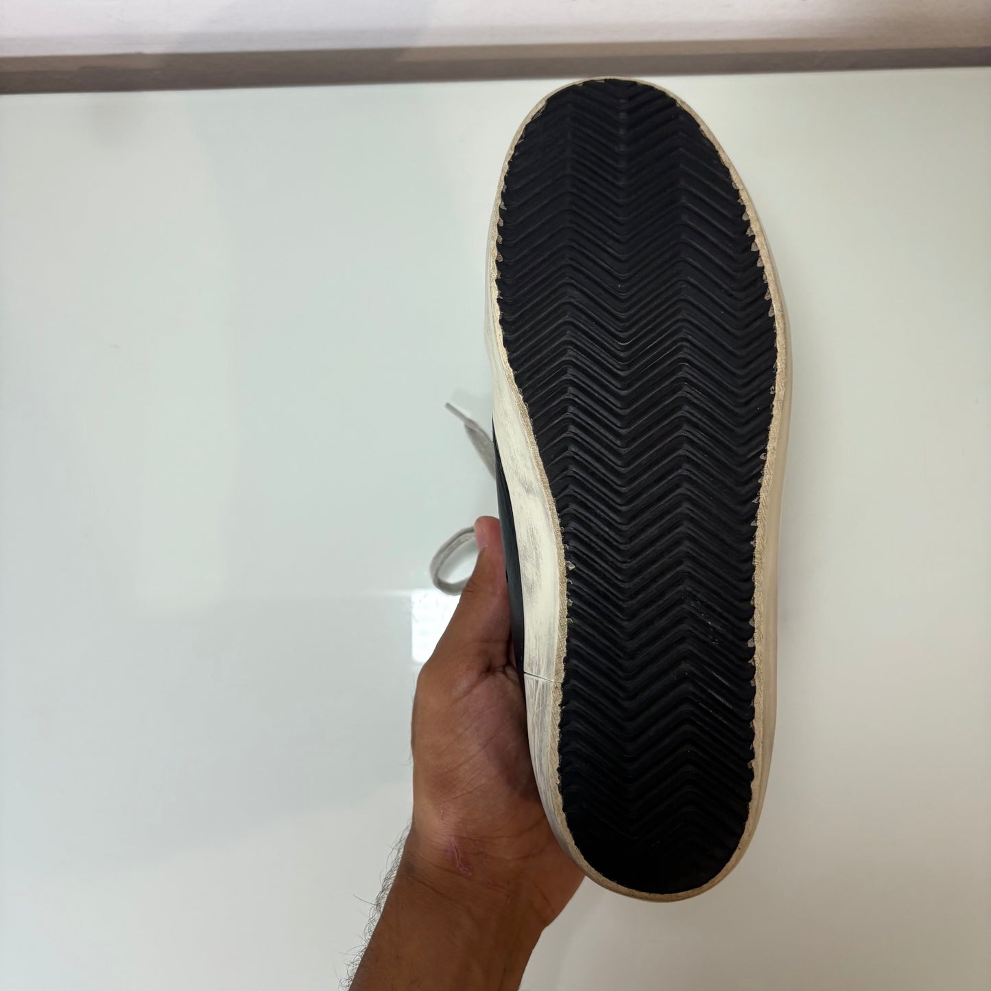 Golden goose superstar in pelle nero 39
