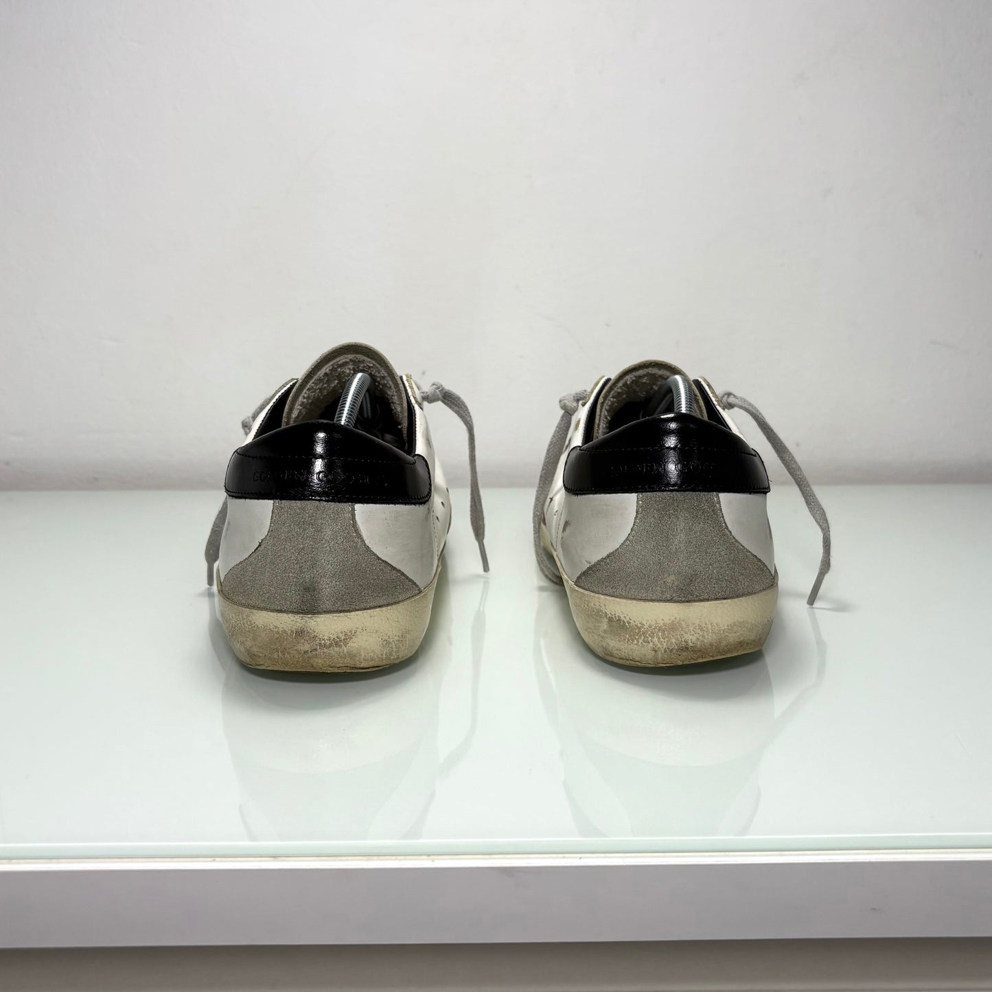 Golden goose Superstar classic bianche con tallone esterno nero 41