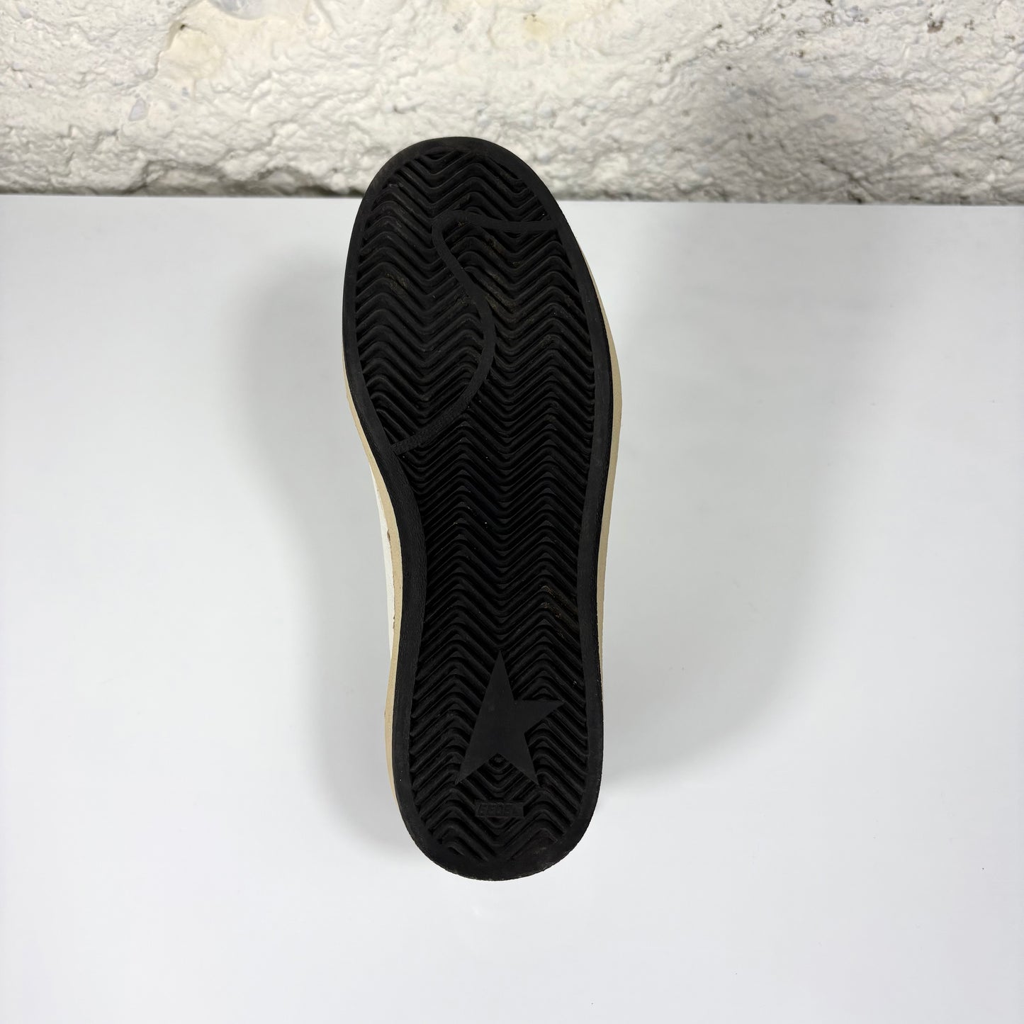 Golden goose Ballstar bianche con stella a paillettes argento e talloncini rosa a squame 37