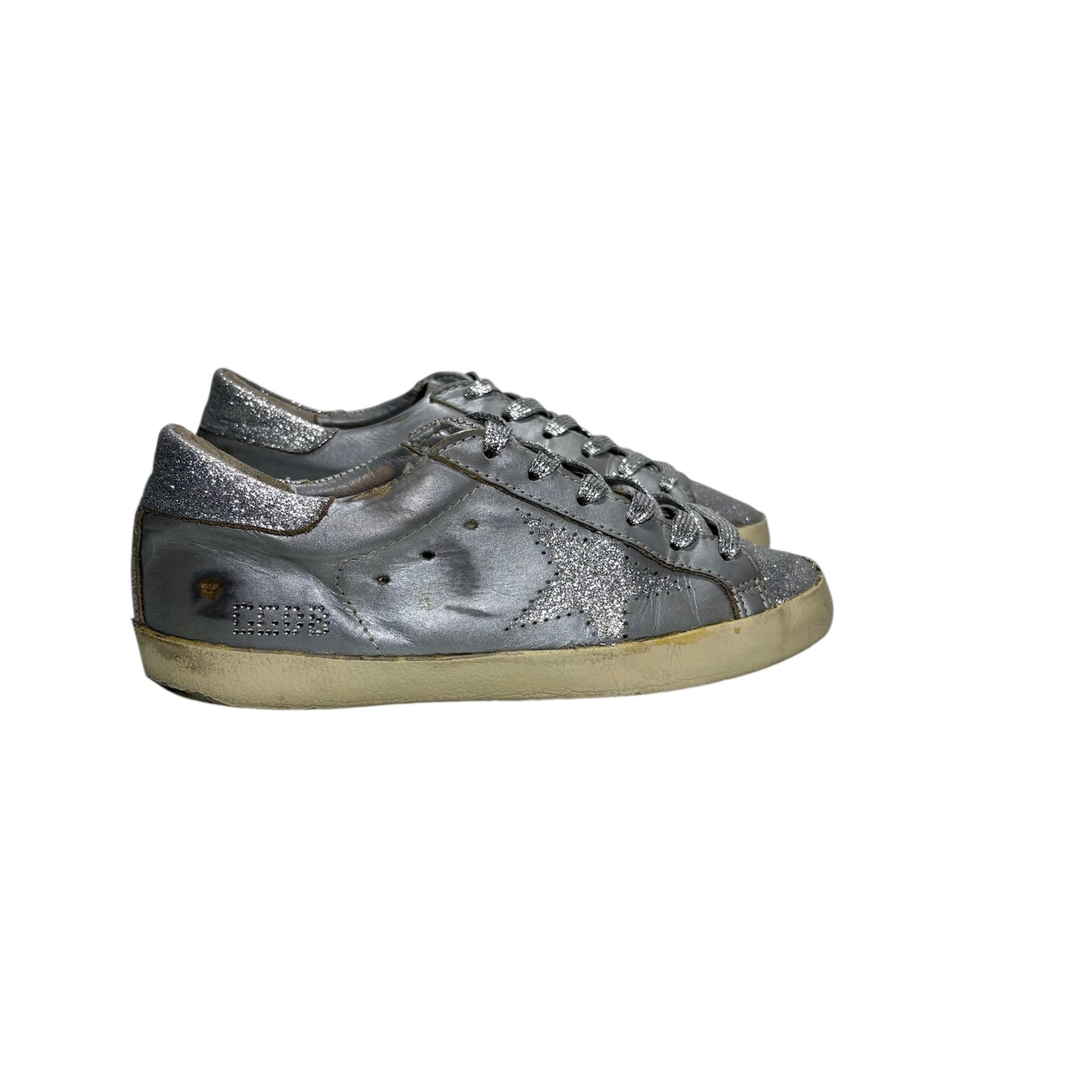 Golden goose Superstar grigio e glitterato argento 35