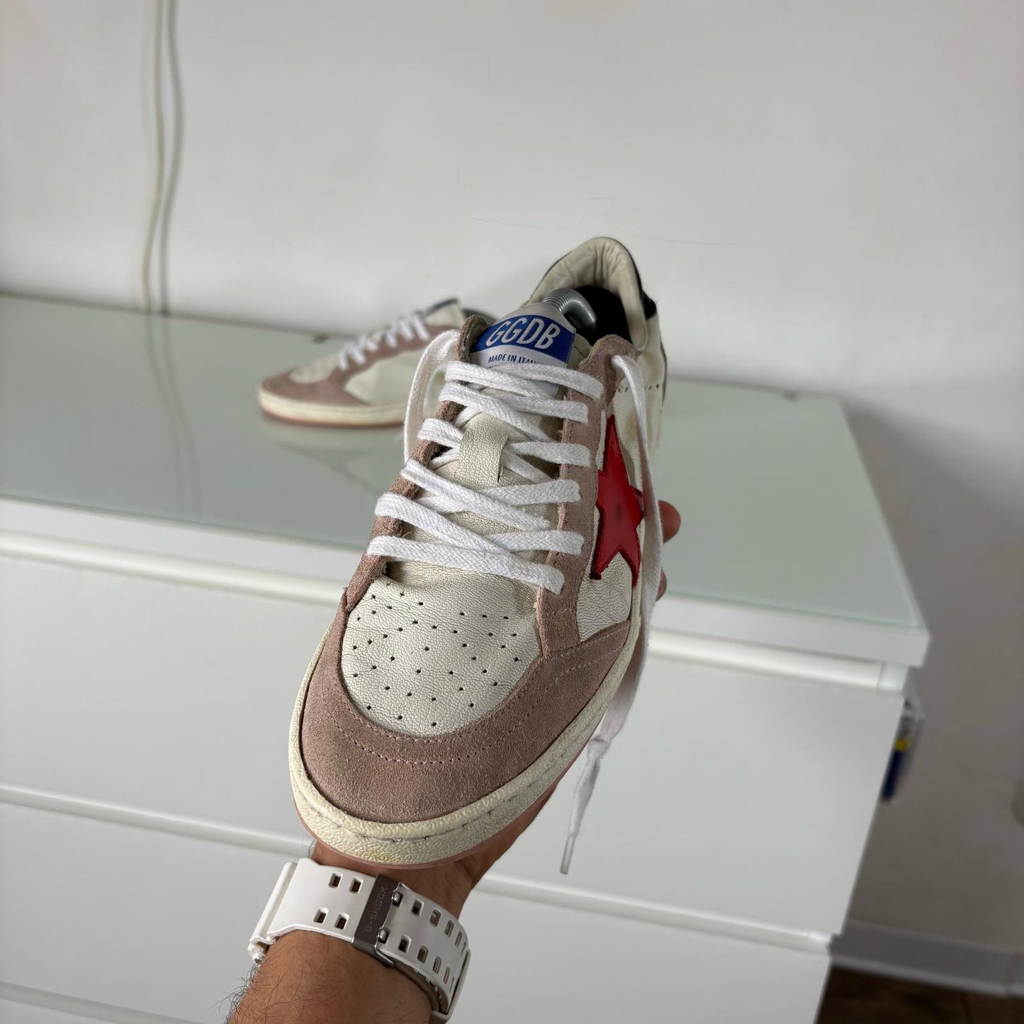 Golden goose Ballstar beige e stella rossa 37