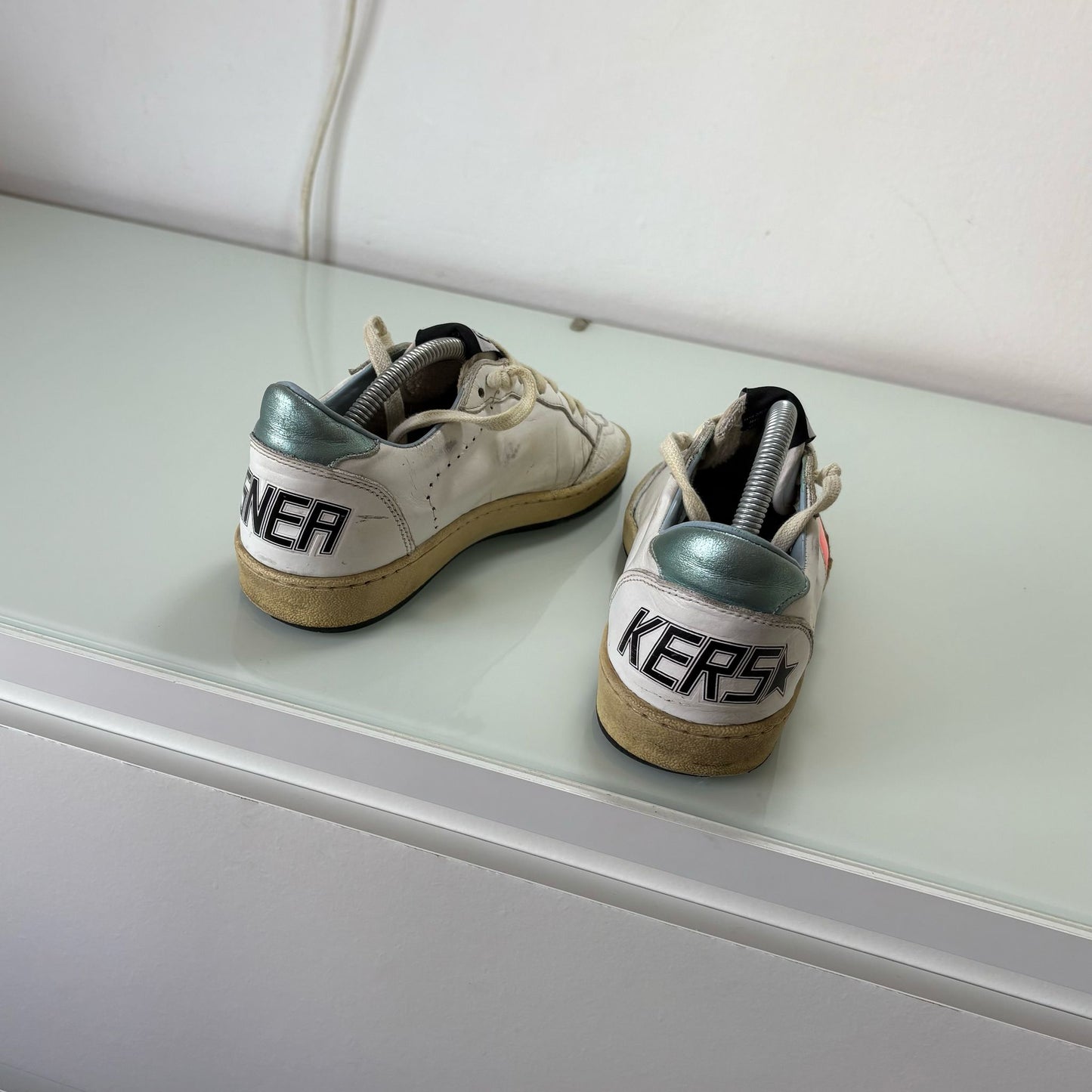 Golden goose Ballstar bianche stella arancio 35