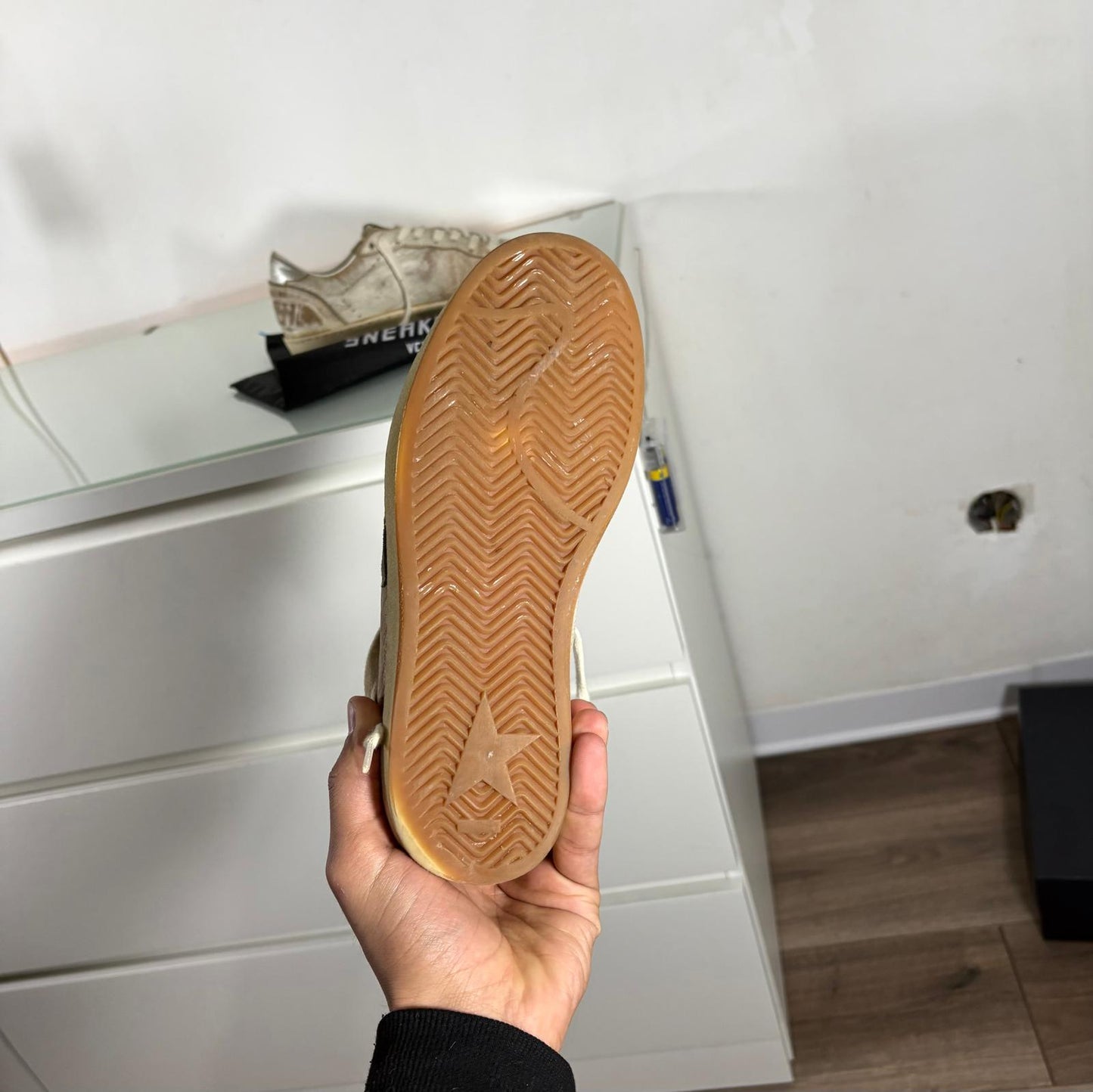 Golden goose Ballstar tallone effetto usato e tallone Argento 36