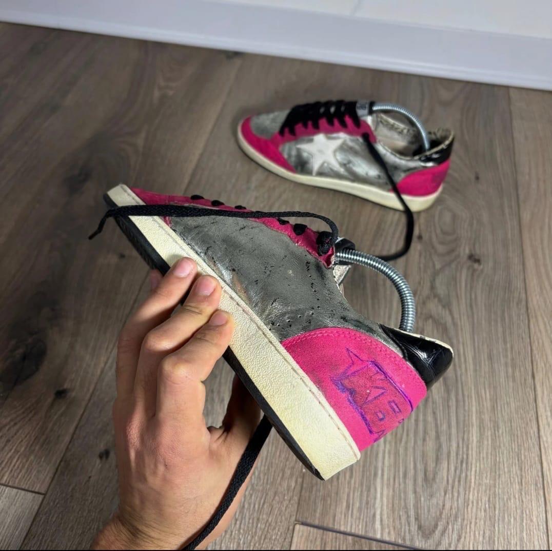 Golden goose Ballstar Argento e rosso 37