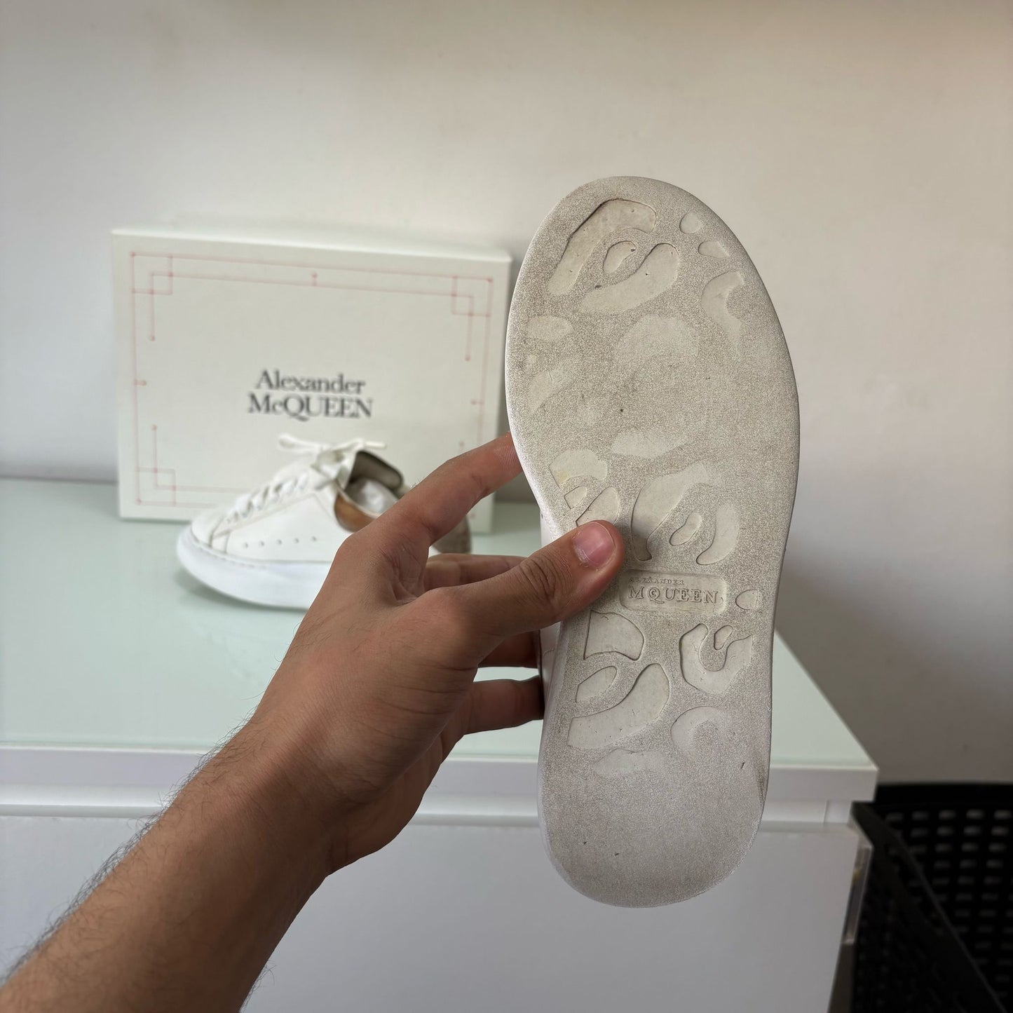 Alexander Mcqueen bianche e tallone metallizzato 35