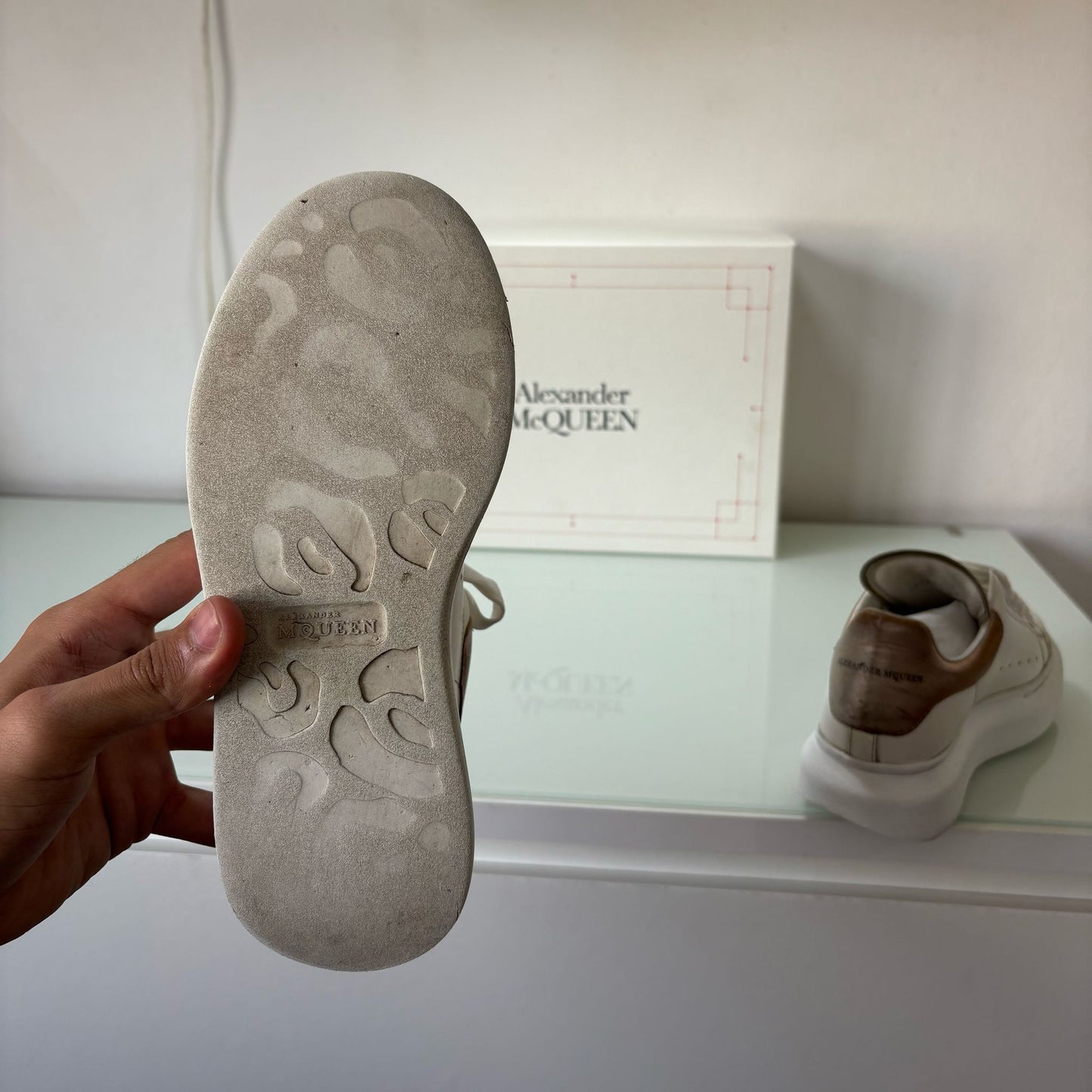 Alexander Mcqueen bianche e tallone metallizzato 35