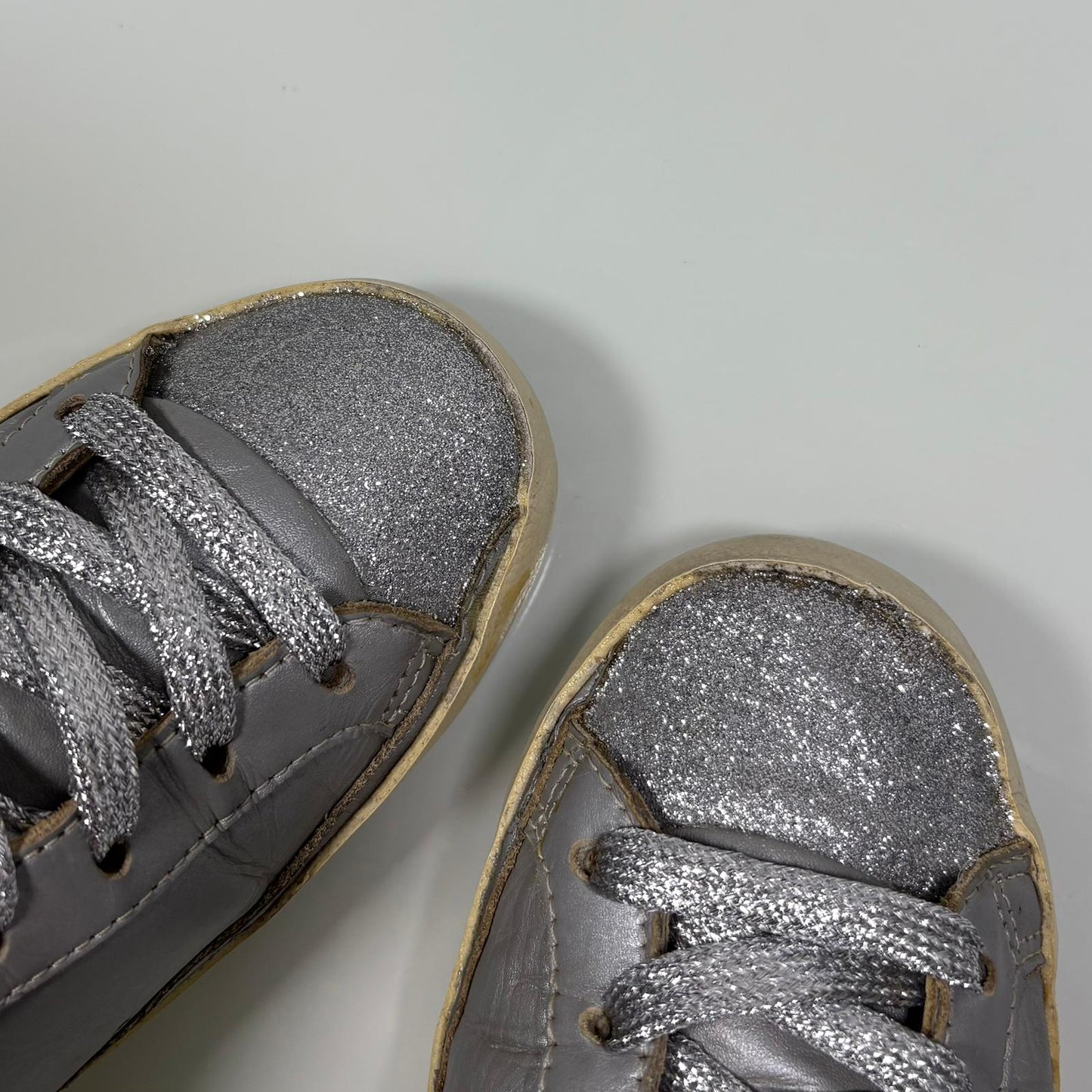 Golden goose Superstar grigio e glitterato argento 35