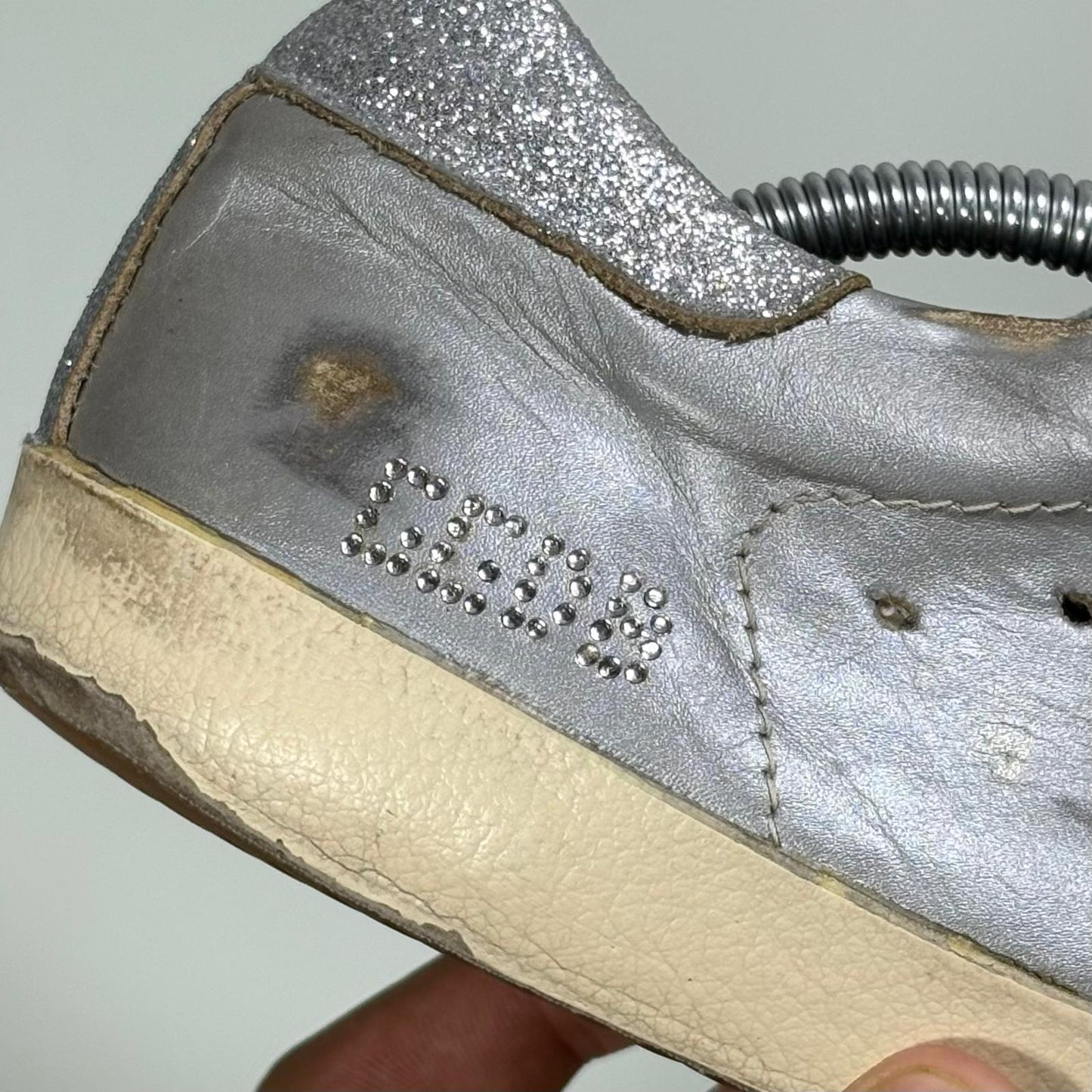 Golden goose Superstar grigio e glitterato argento 35