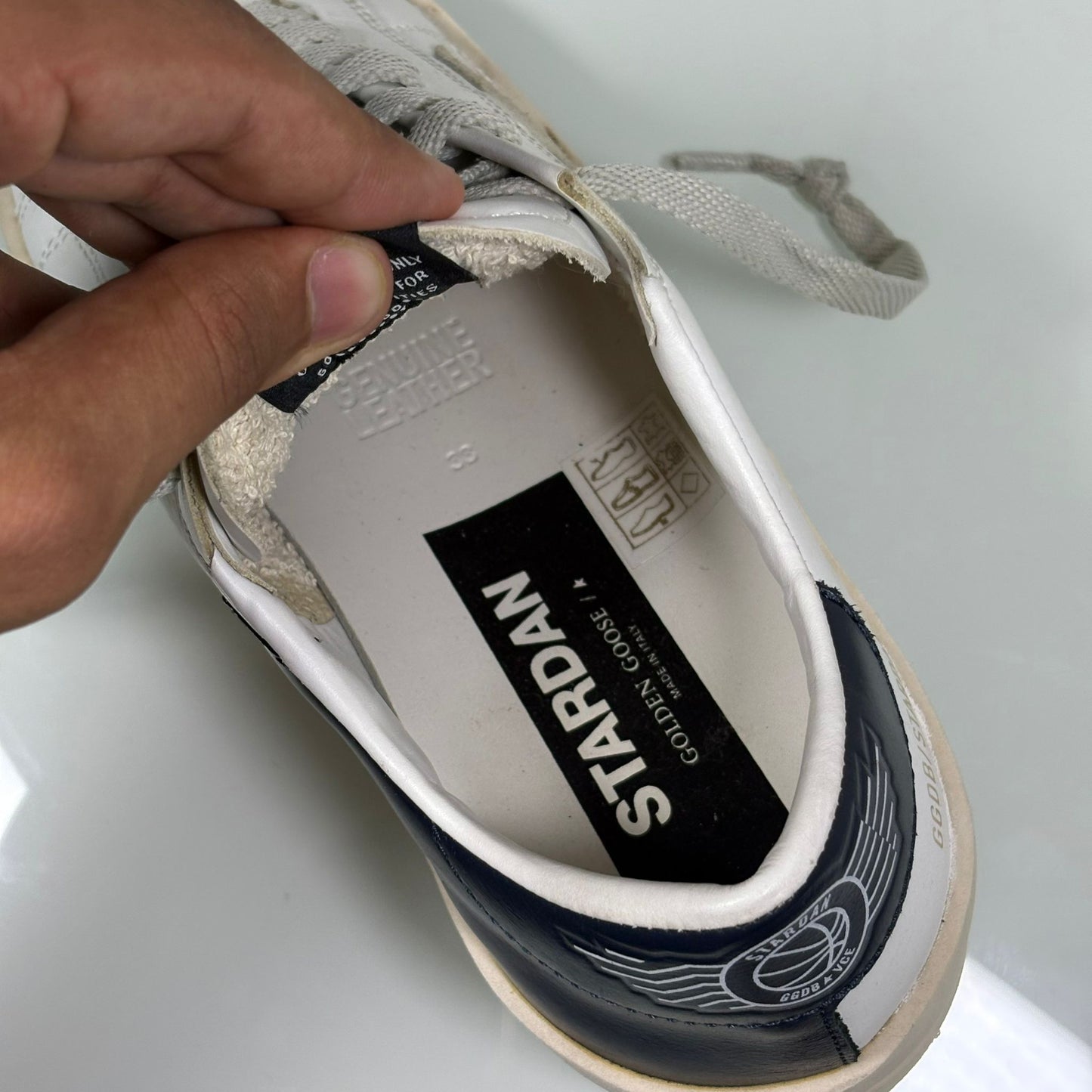 Golden goose Stardan blu e bianche 38
