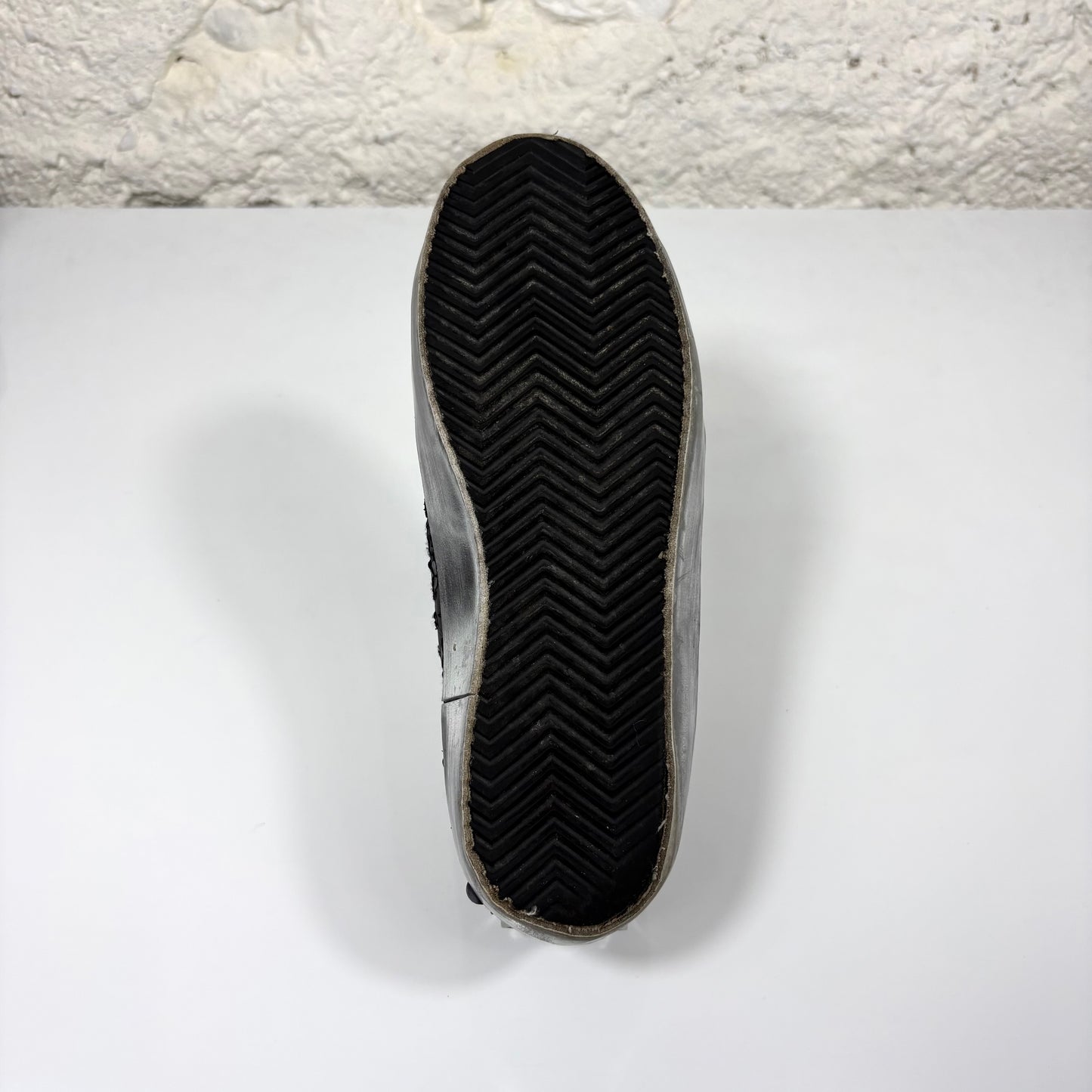 Golden goose Superstar nere con fantasia , fascia argento 36