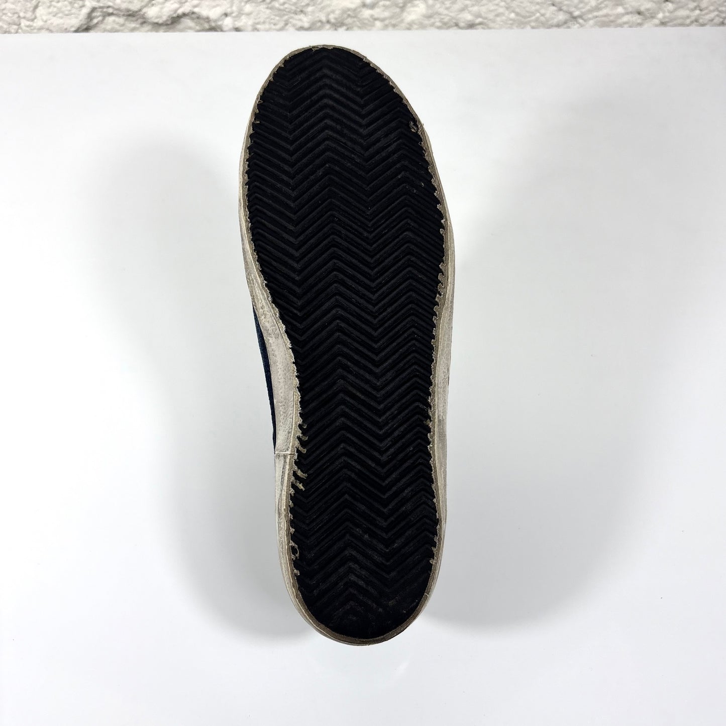 Golden goose Superstar blu in denim con stella e talloncini bianchi 42
