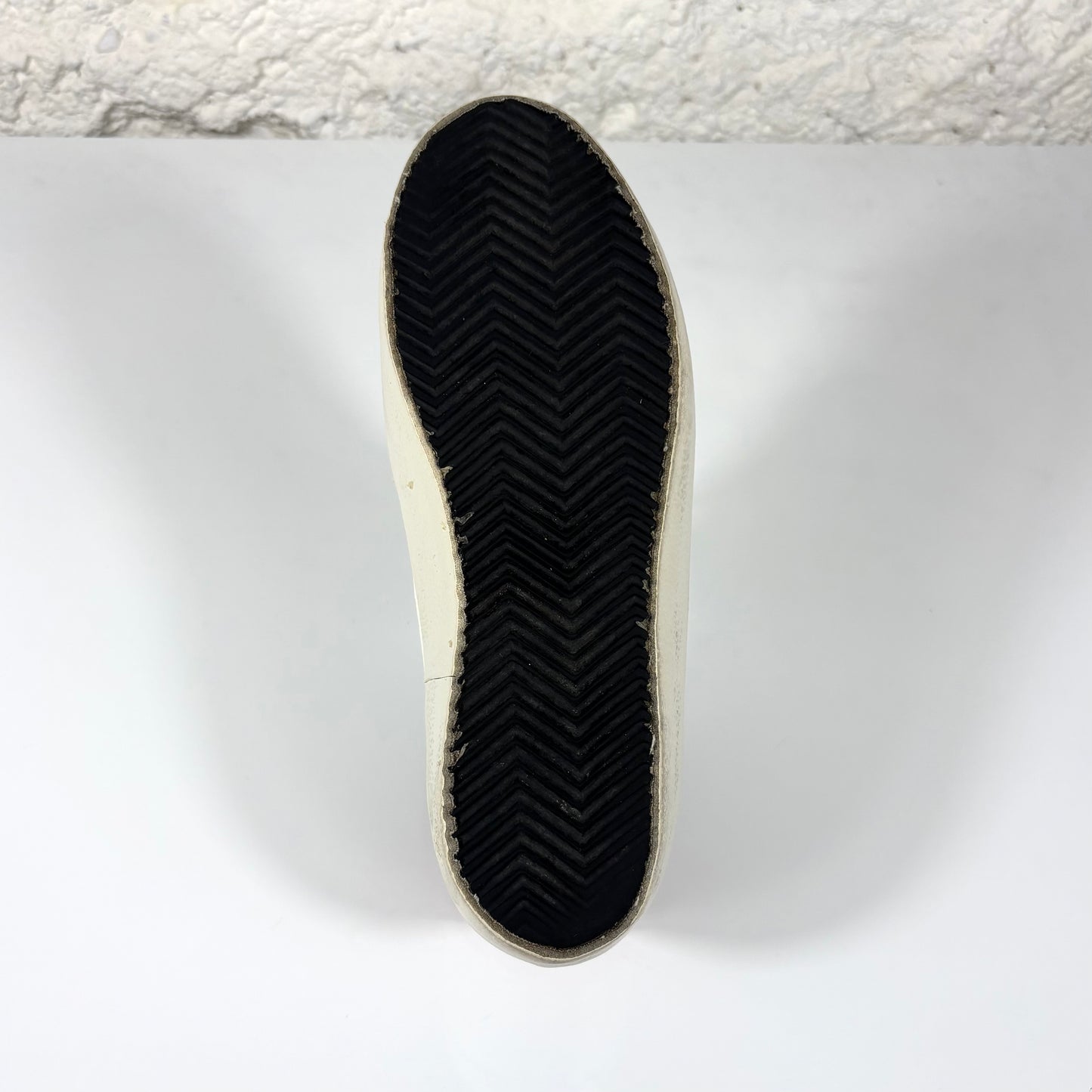Golden goose Superstar bianche con stella argento e talloncino rosso 37