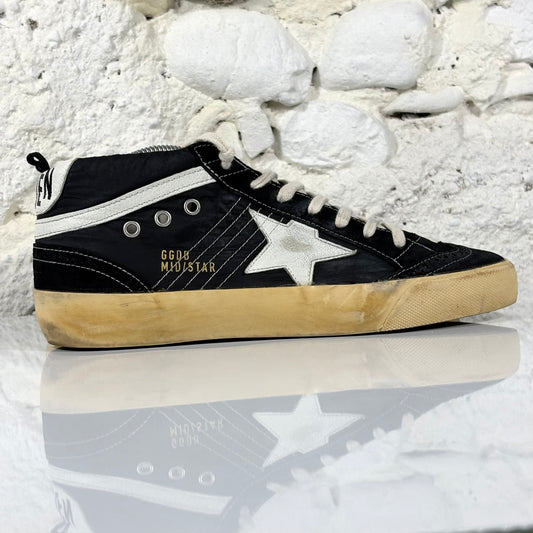 Golden goose Midstar nere con stella bianca in Nylon 41