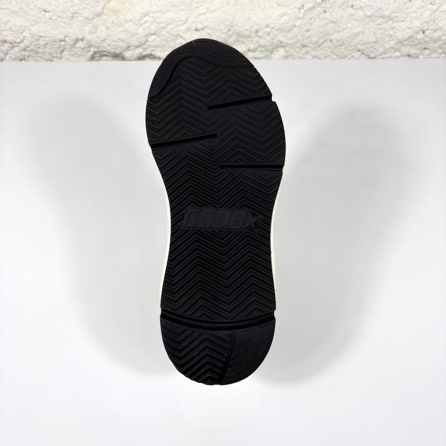 Golden goose Running Sole bianche con stella nera e talloncini argento "glitter" 37