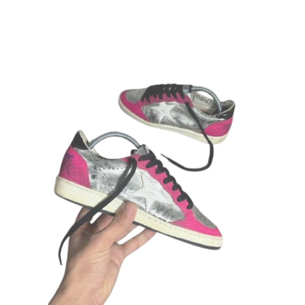Golden goose Ballstar Argento e rosso 37