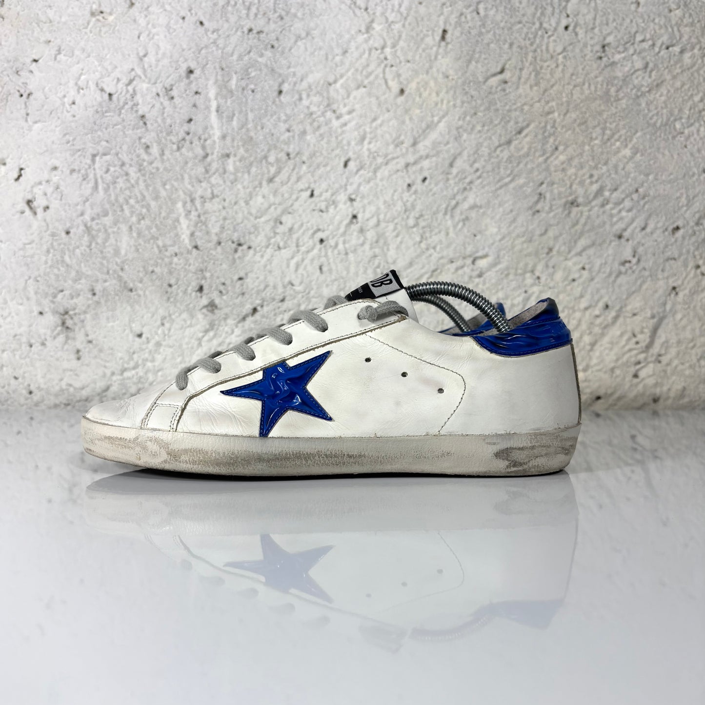 Golden goose Superstar bianche stella e tallone blu 40