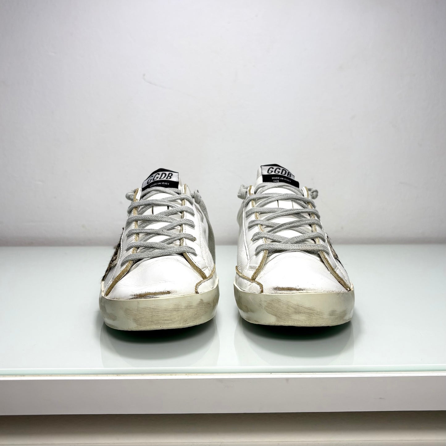 Golden goose bianche stella zebrata 40