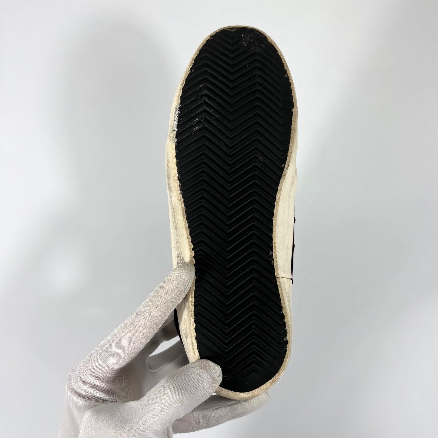 Golden goose Superstar bordeaux in velluto e pelle 37