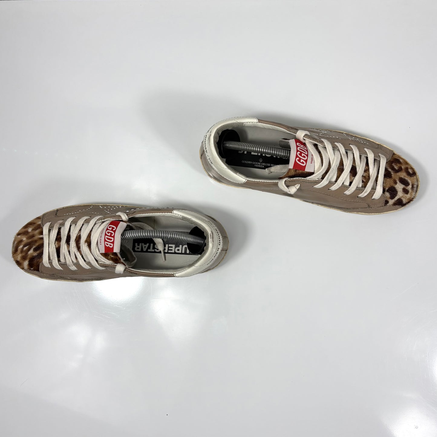Golden goose superstar beige scuro con strass 37