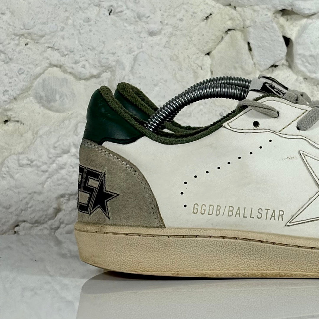 Golden goose Ballstar bianche con talloncini verdi 40