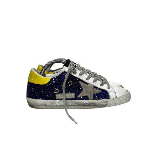 Golden goose Superstar Glitter Blu e tallone Giallo 36