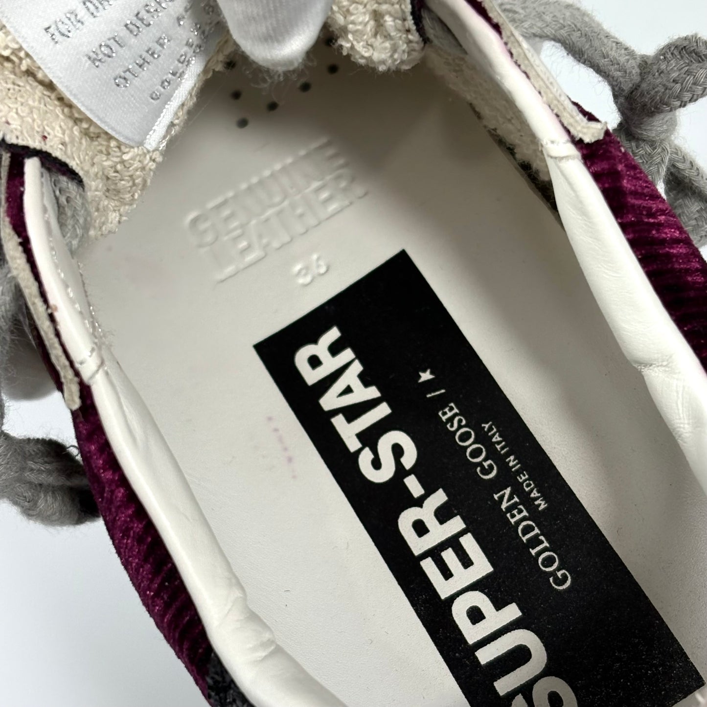 Golden goose Superstar Bordeaux in velluto 36