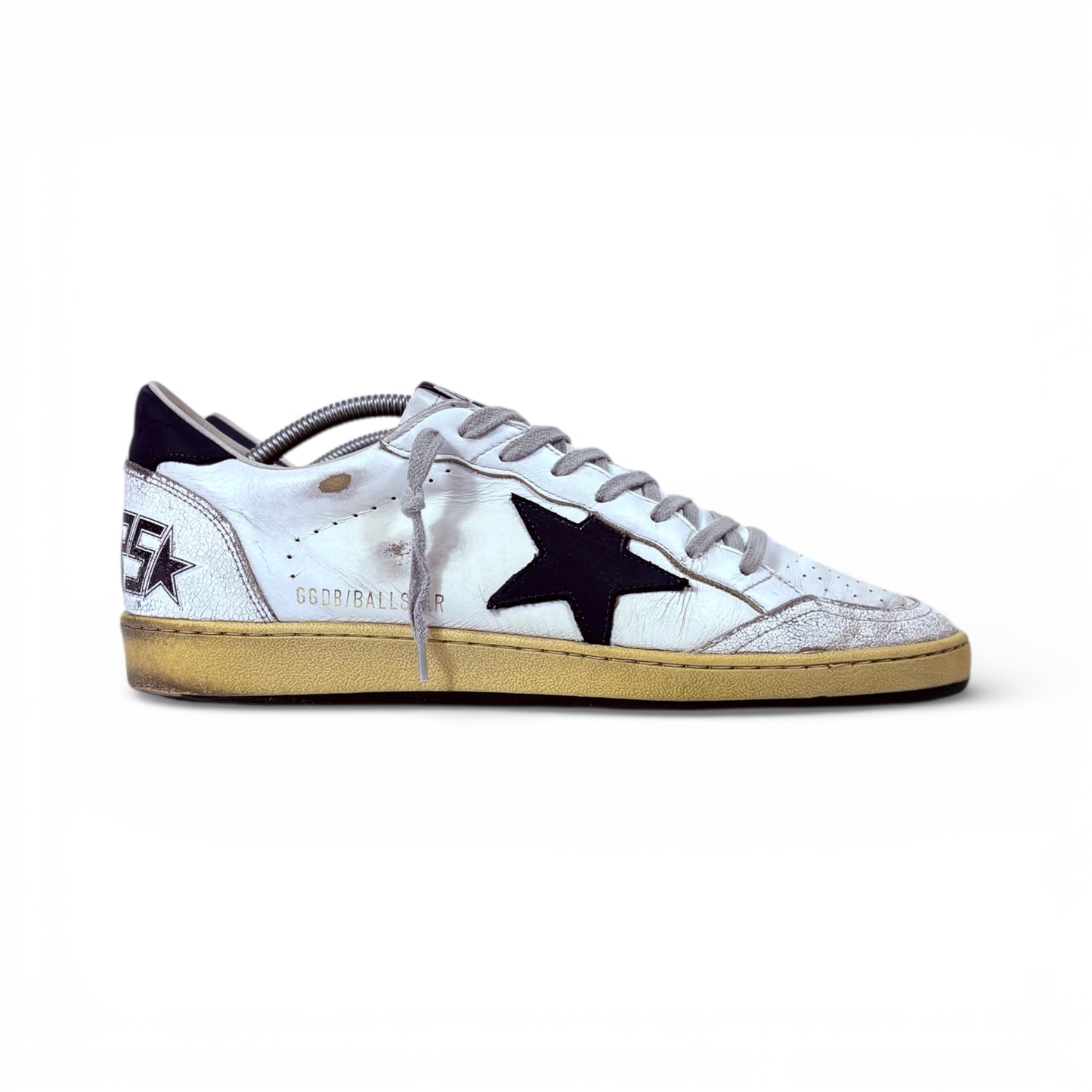 Golden goose Ballstar bianche Stella nera e tallone blu scuro 44