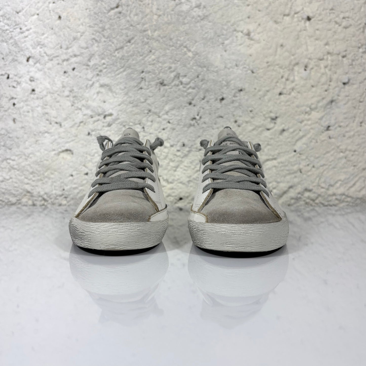 Golden goose Superstar bianche e talloncino verde scuro 36