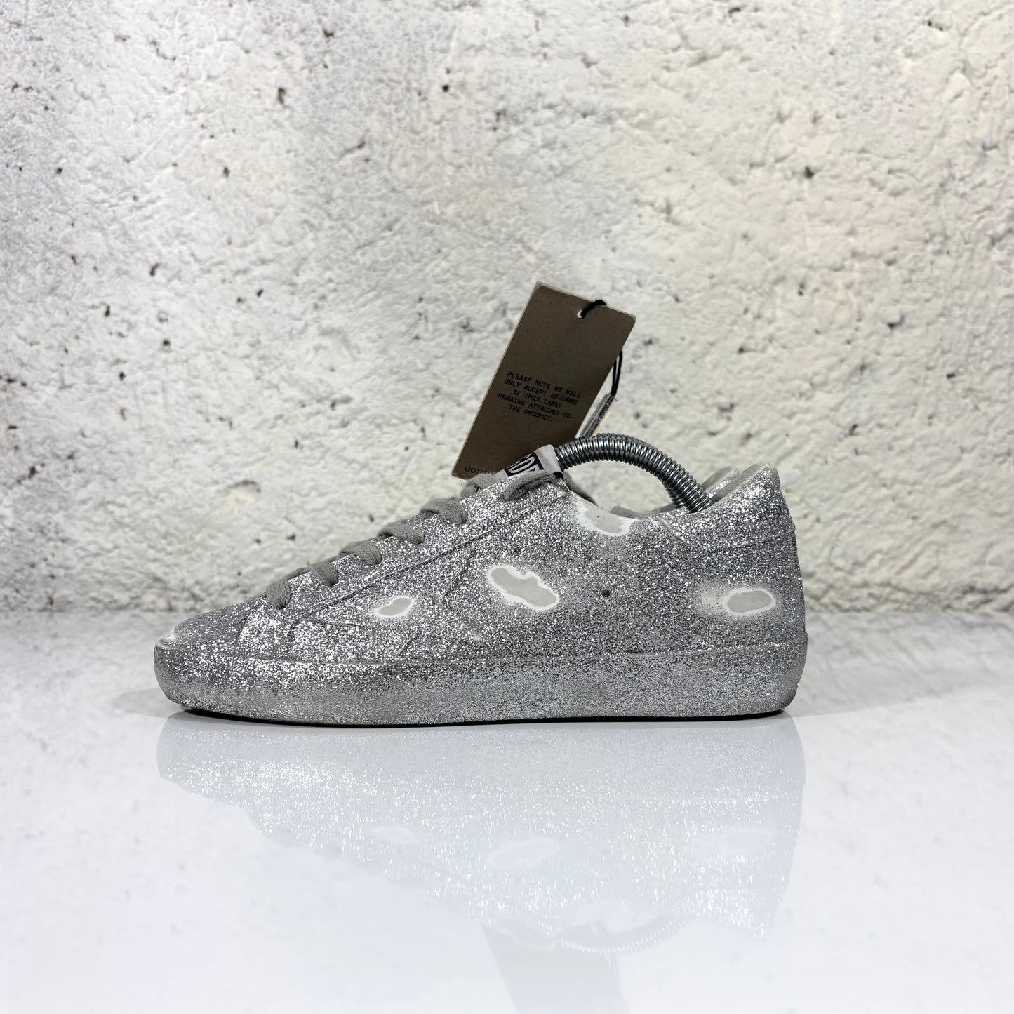 Golden goose Superstar glitter argento 36