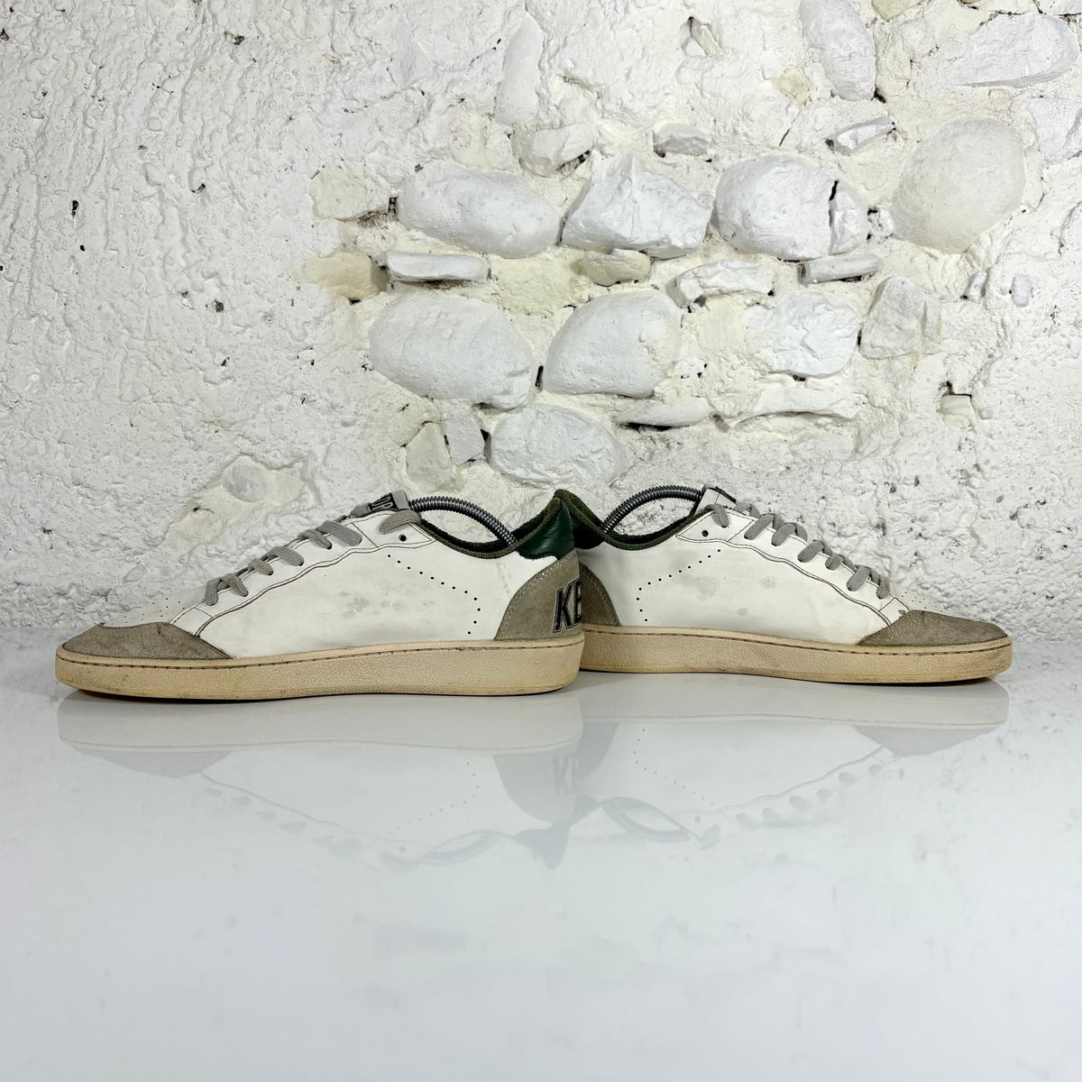 Golden goose Ballstar bianche con talloncini verdi 40