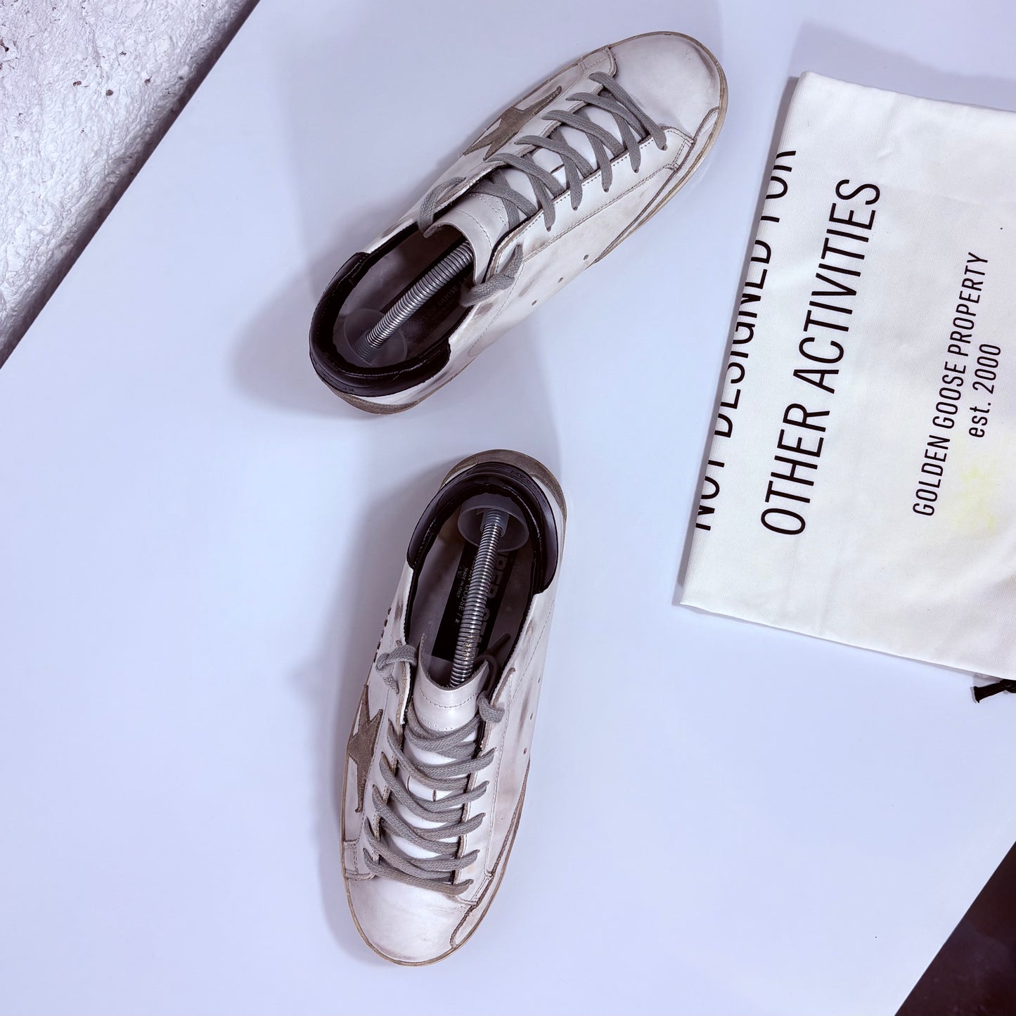 Golden goose Superstar bianche stella grigia e tallone nero 39