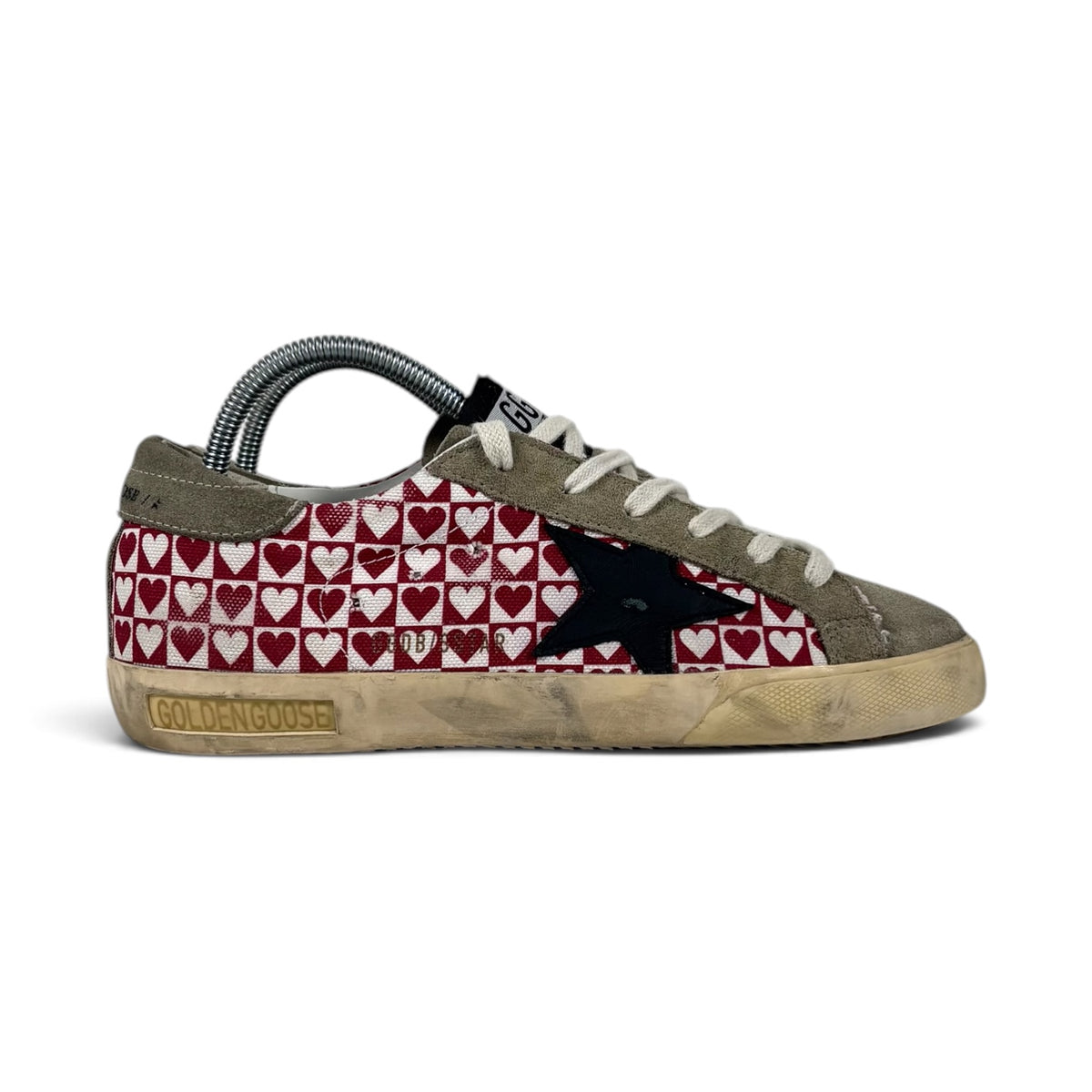 Golden goose Superstar a cuori bianche e rosse 37