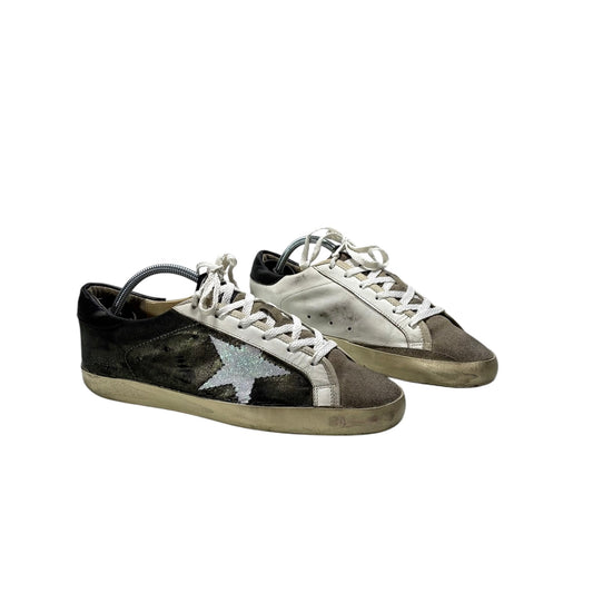 Golden Superstar Marrone/Oro e Bianco con stella bianca brillantinata 38