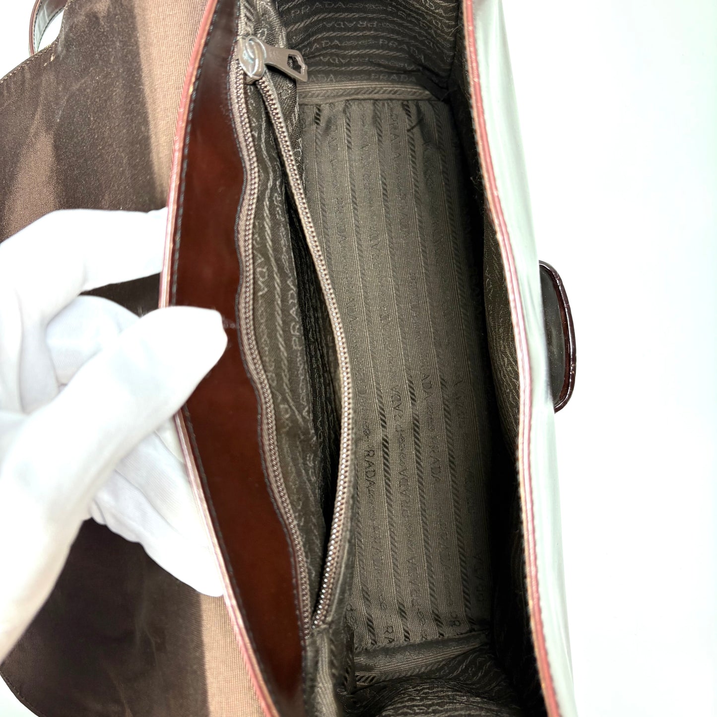 Prada Borsa in pelle vintage marrone