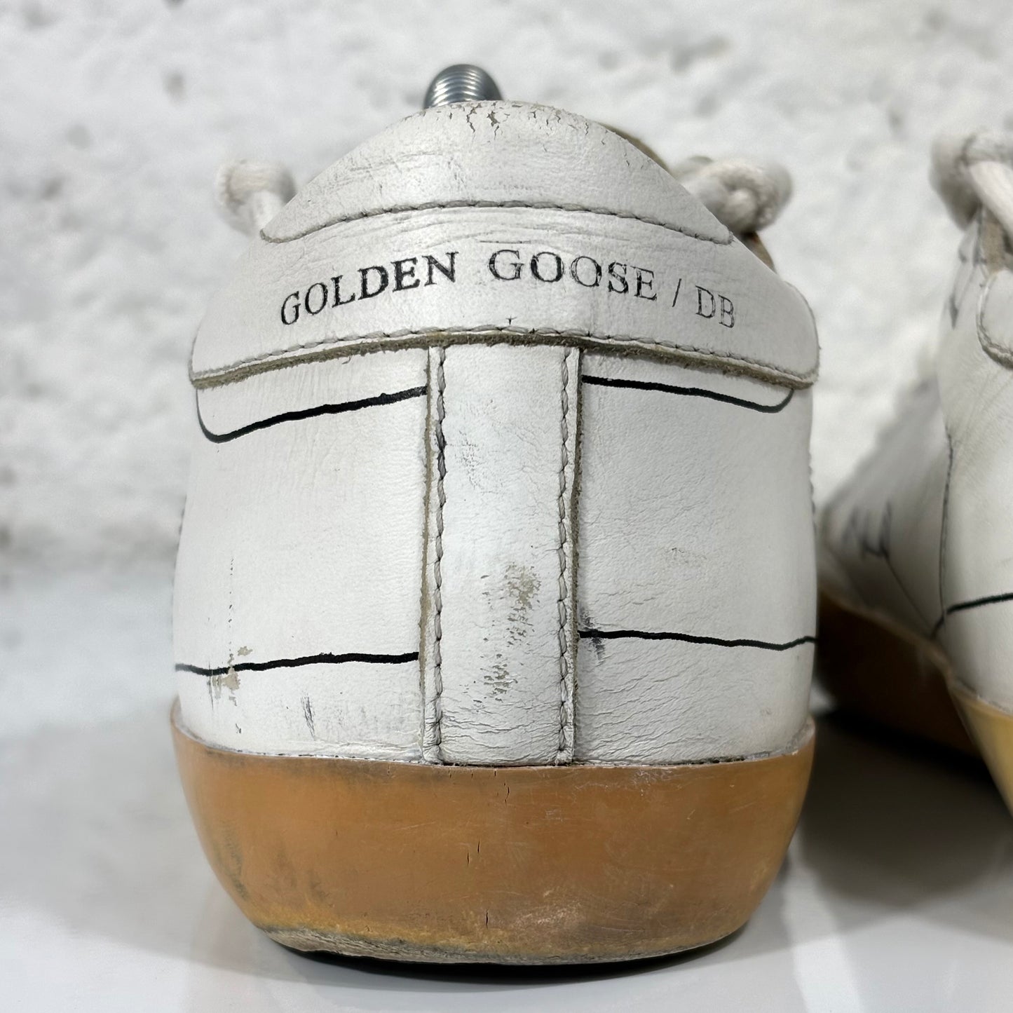 Golden goose Superstar bianche con disegni stilizzati 38