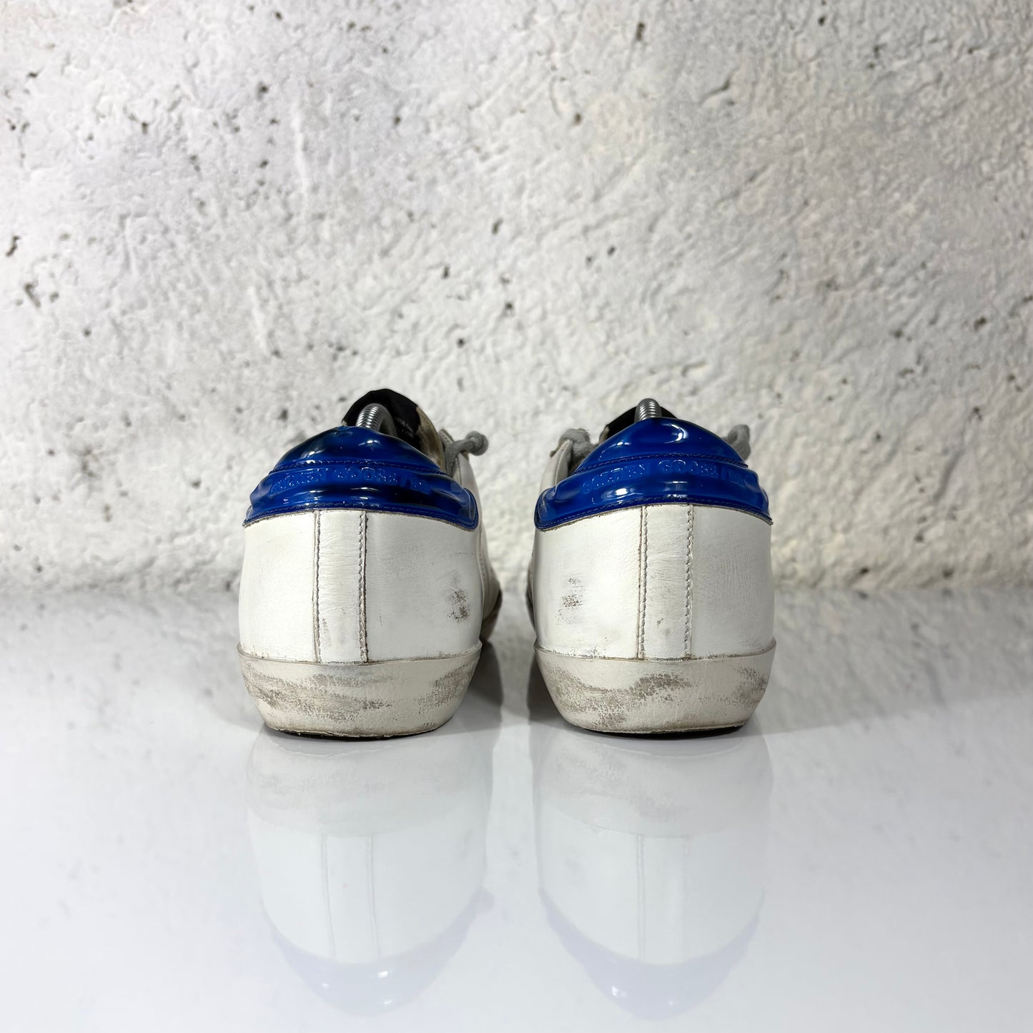 Golden goose Superstar bianche stella e tallone blu 40