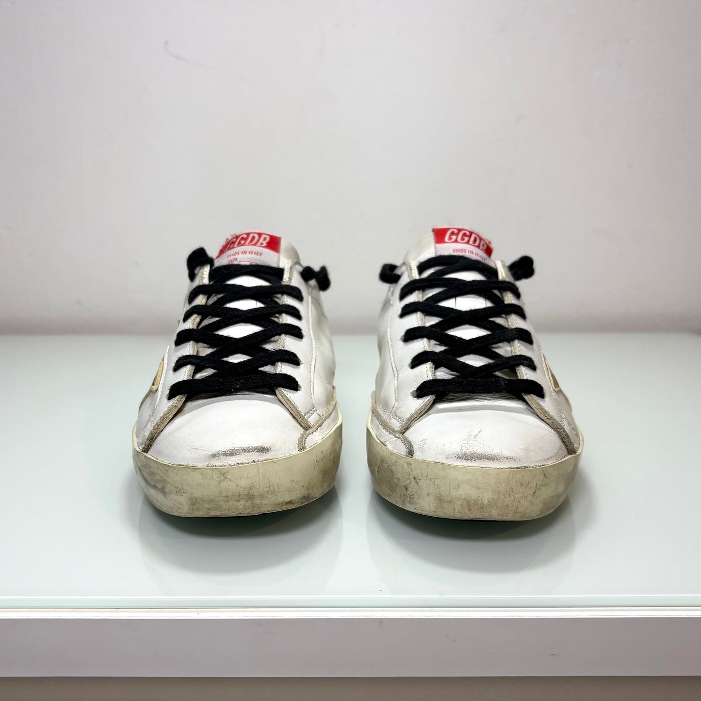 Golden goose Superstar bianche stella con squame tallone brill. 37