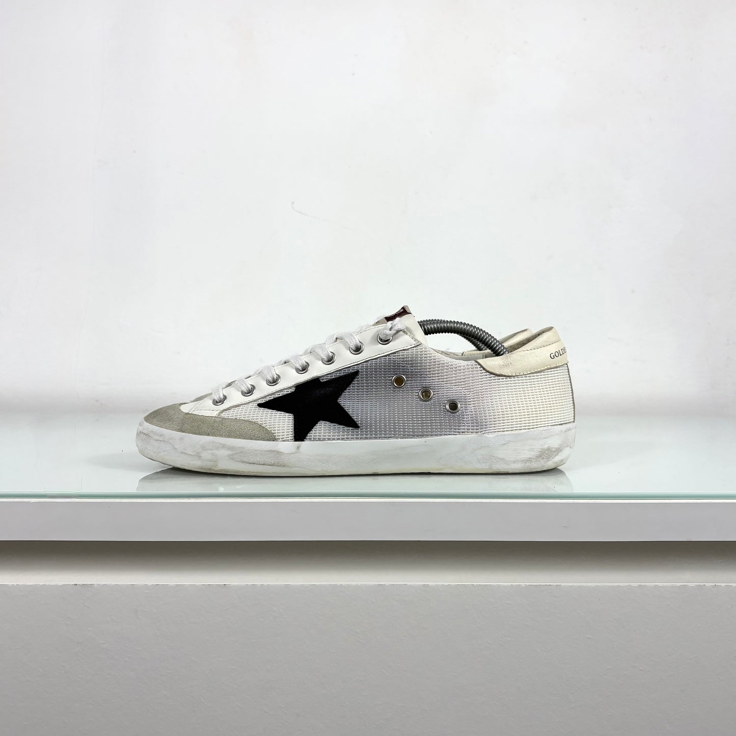 Golden goose Superstar bianche e Stella nera in tessuto e pelle 42